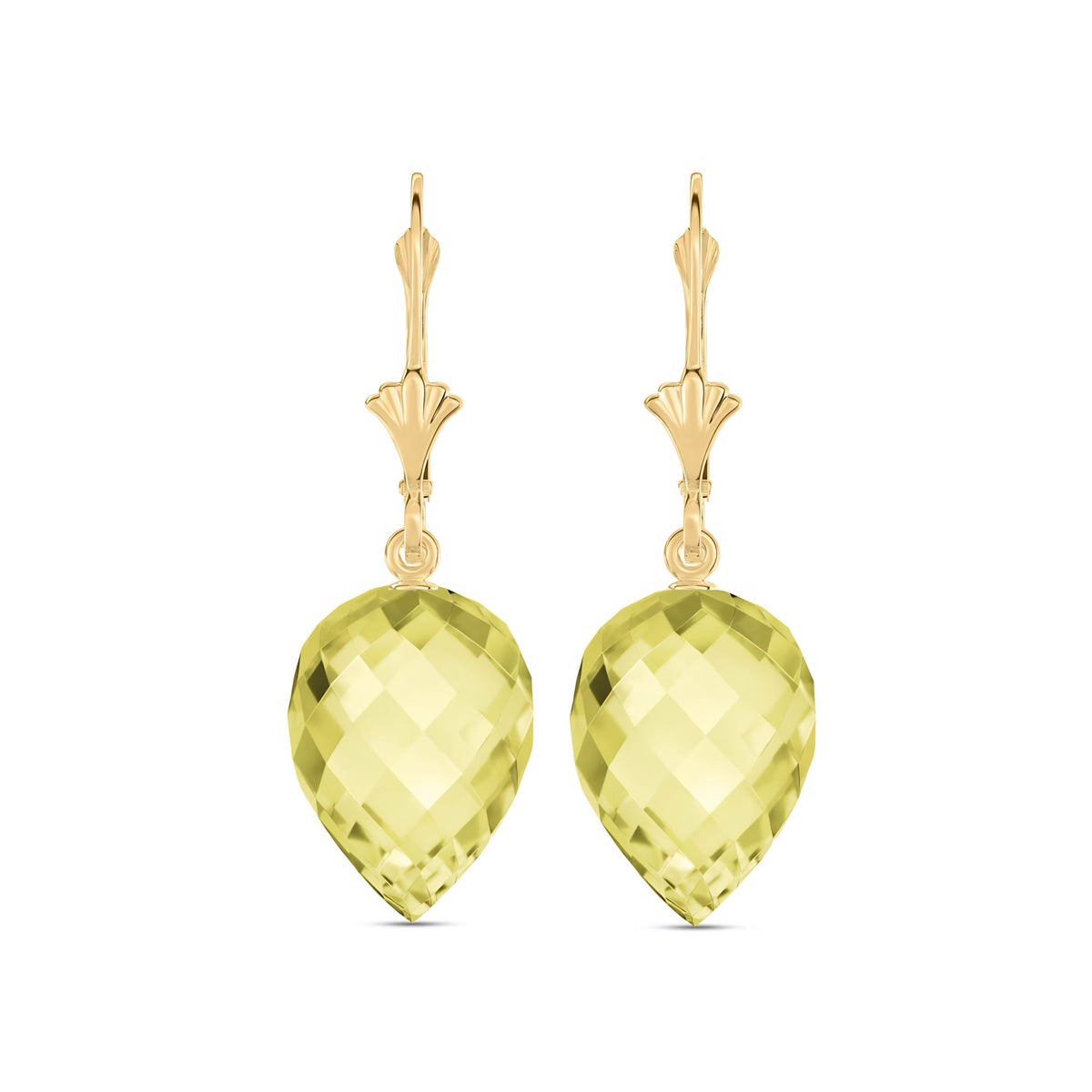 Yellow Gold Earrings Lemon Quartz 10K — Ifigenia