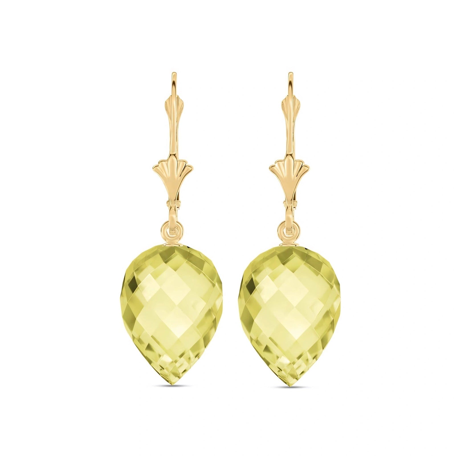 Yellow Gold Earrings Lemon Quartz 10K — Ifigenia
