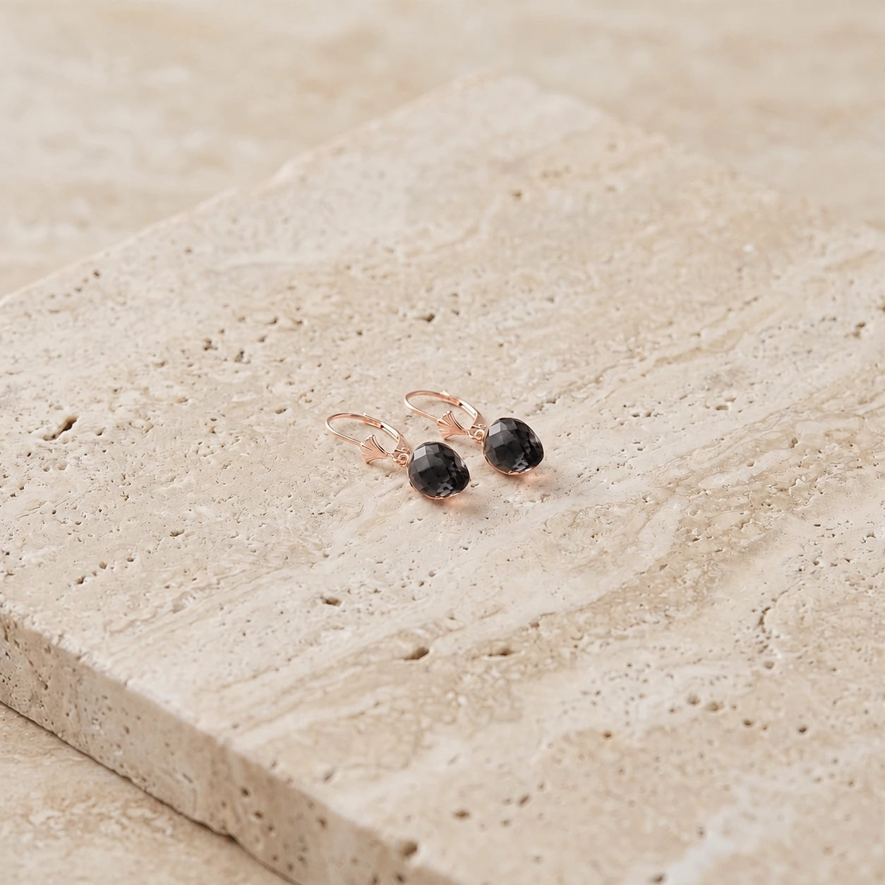 Rose Gold Earrings Spinel 10K — Ifigenia