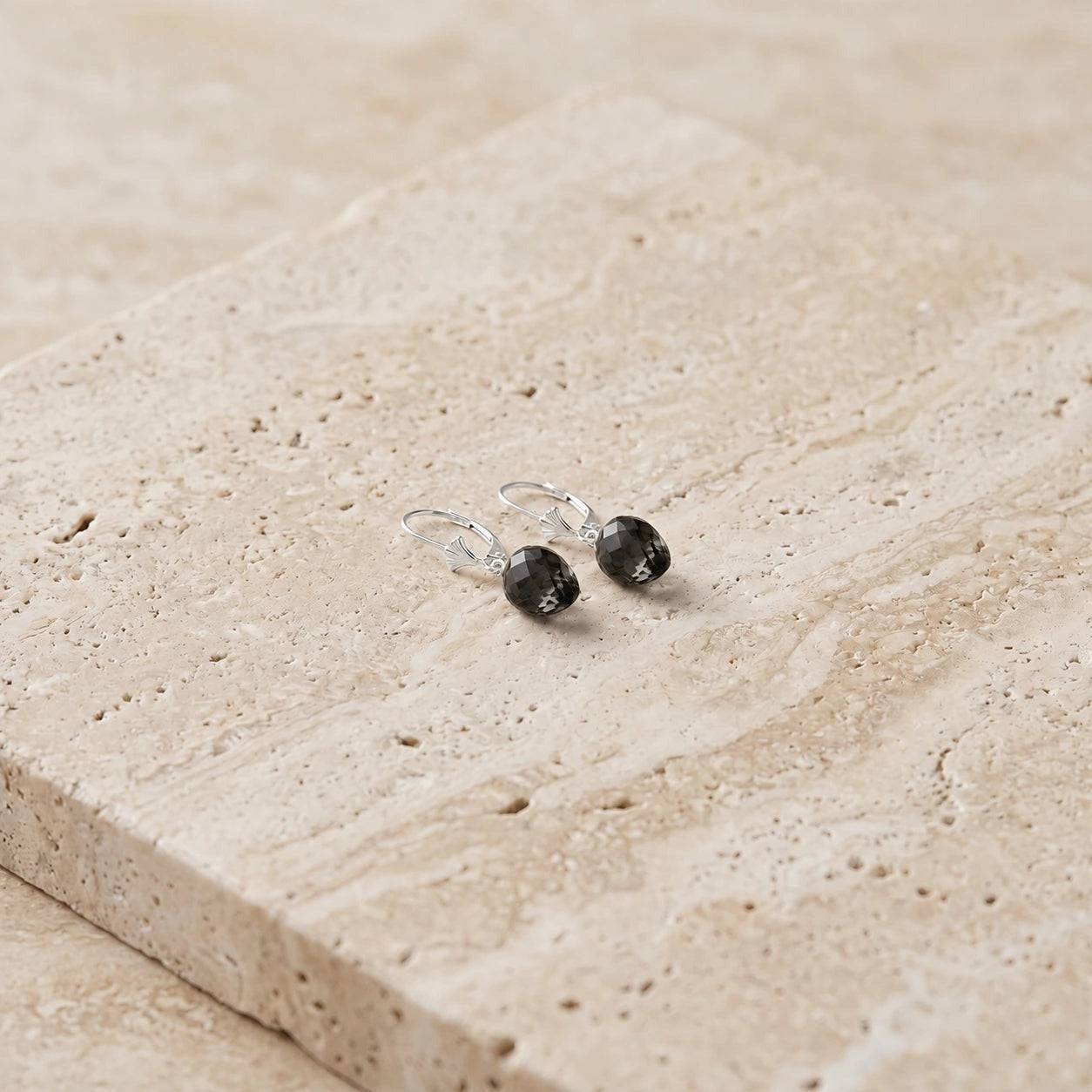White Gold Earrings Spinel 10K — Ifigenia