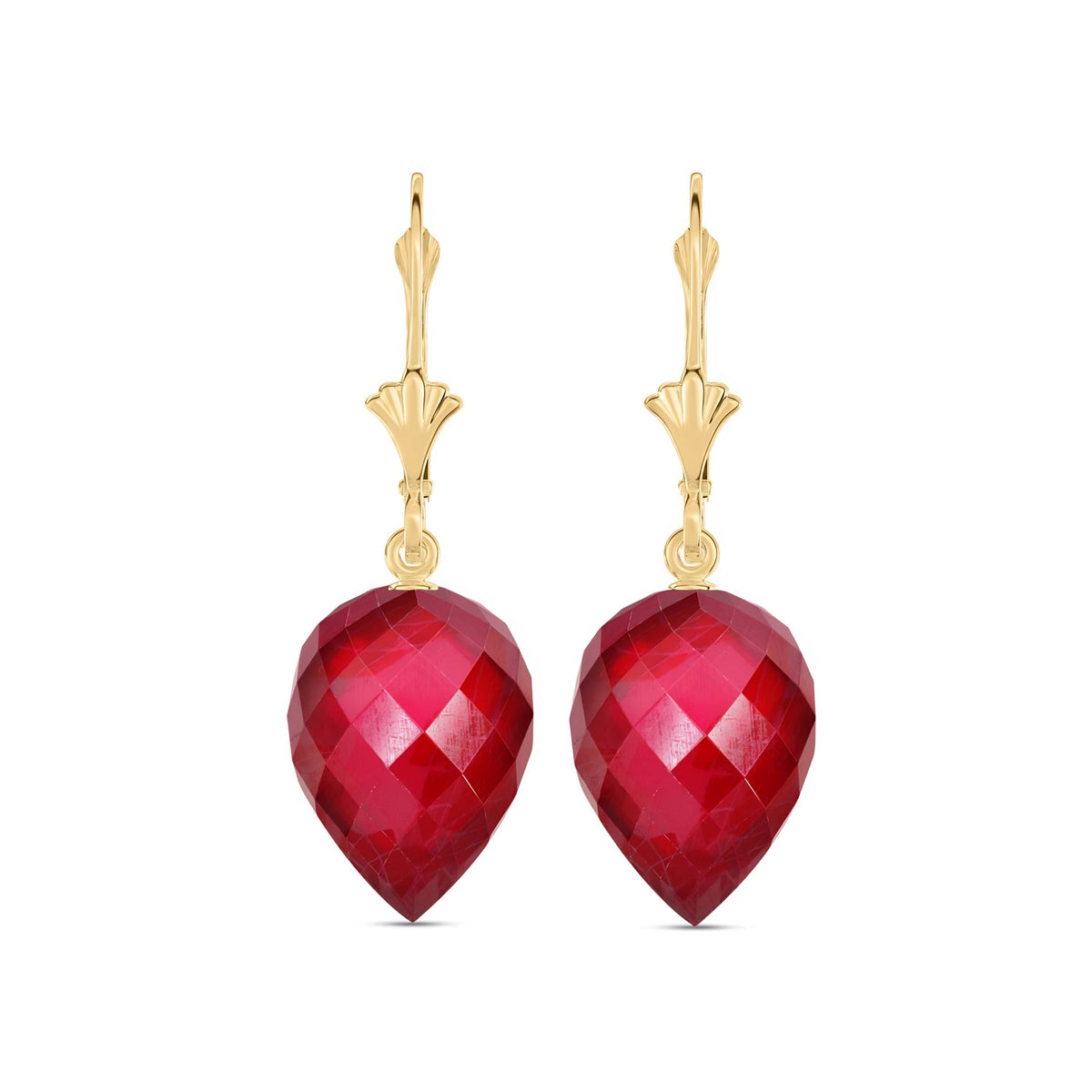 Yellow Gold Earrings Spinel 10K — Ifigenia