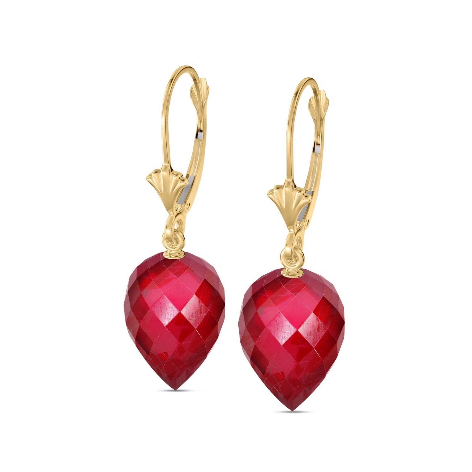 Yellow Gold Earrings Spinel 10K — Ifigenia
