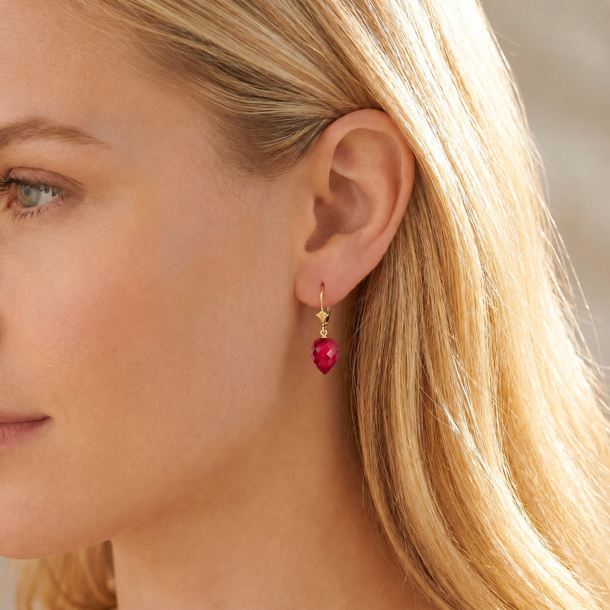 Yellow Gold Earrings Spinel 10K — Ifigenia