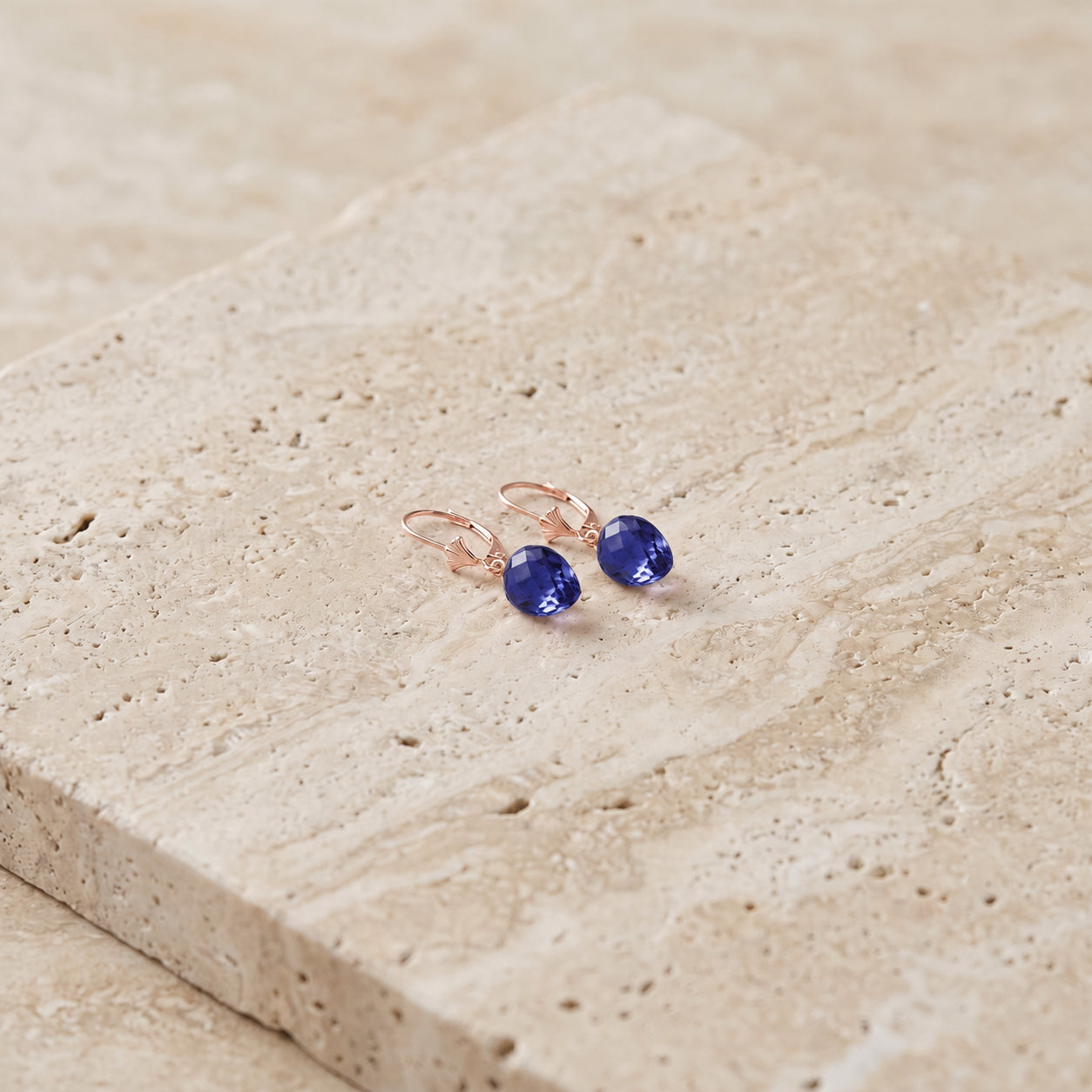Rose Gold Earrings Ruby 10K — Ifigenia