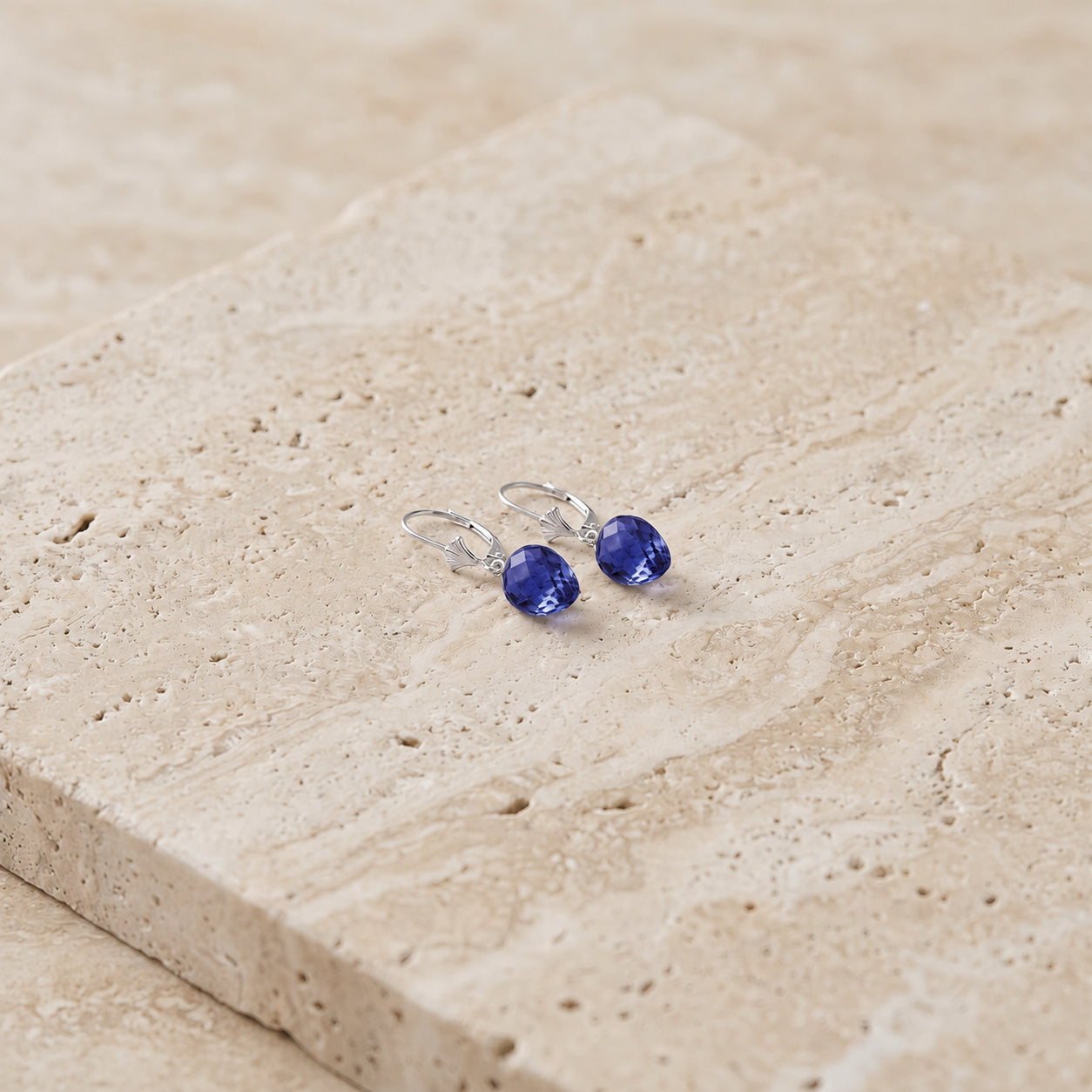 White Gold Earrings Ruby 10K — Ifigenia