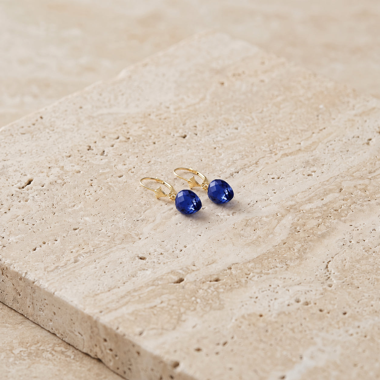 Yellow Gold Earrings Ruby 10K — Ifigenia