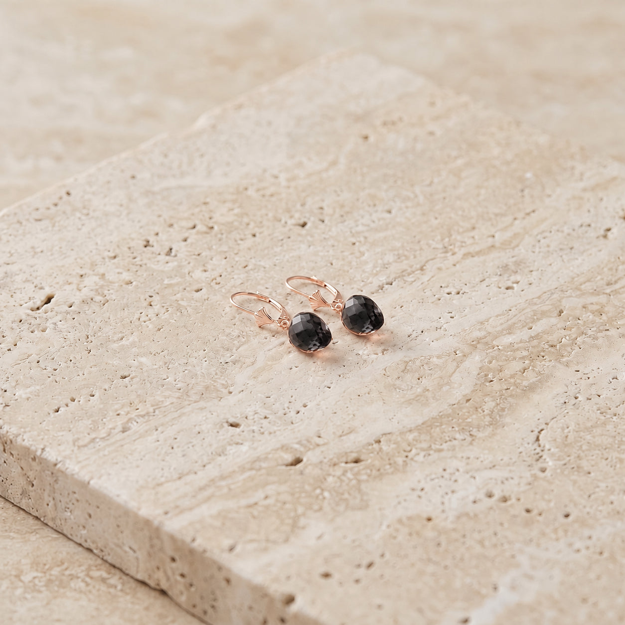 Rose Gold Earrings Sapphire 10K — Ifigenia