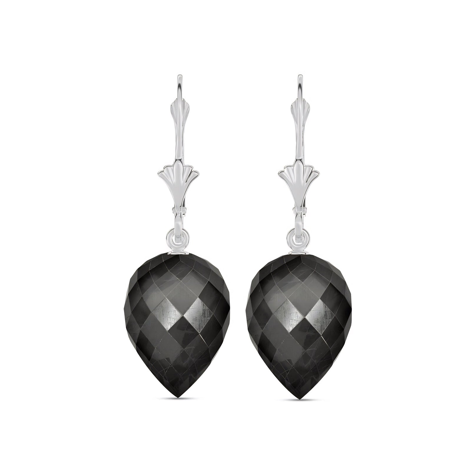 White Gold Earrings Sapphire 10K — Ifigenia