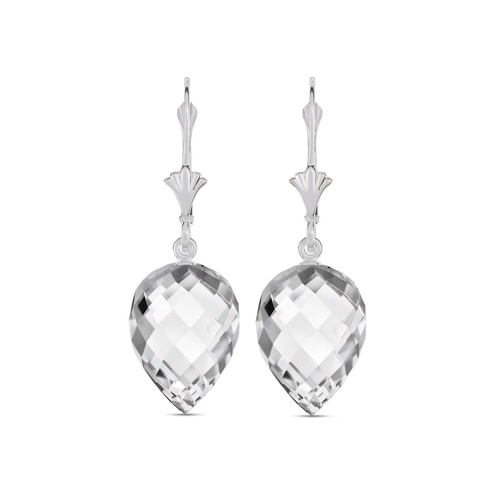 White Gold Earrings Emerald 10K — Ifigenia