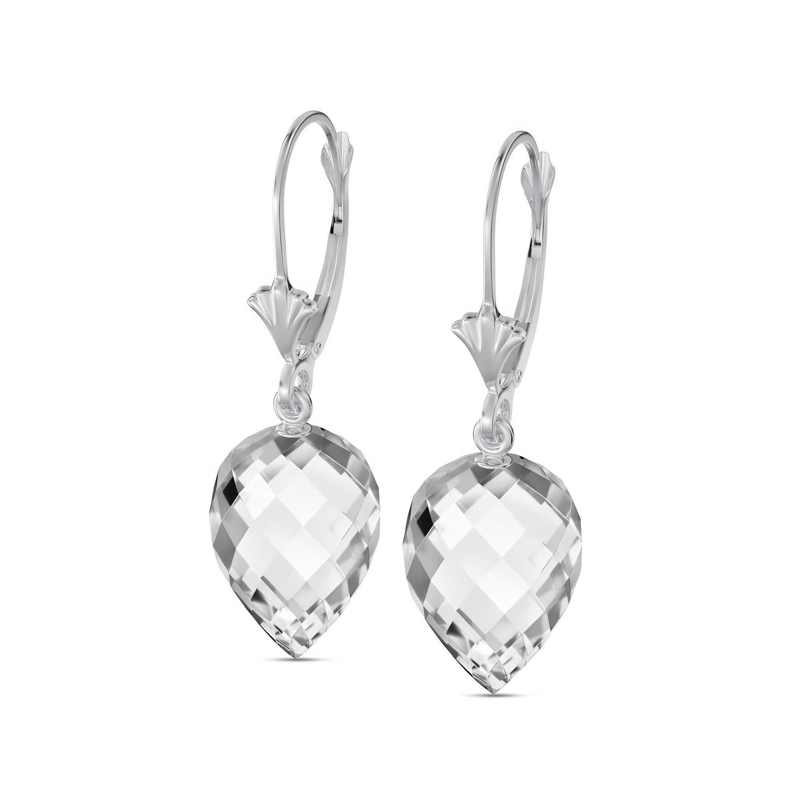 White Gold Earrings Emerald 10K — Ifigenia