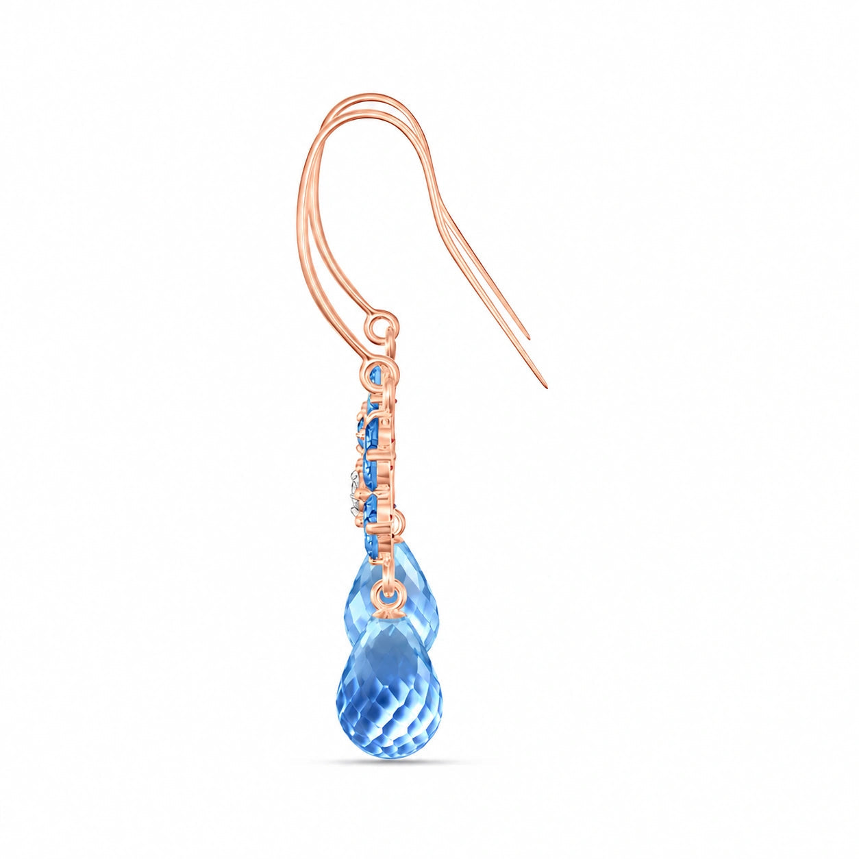 Rose Gold Diamond & Blue Topaz — Mariabattistina