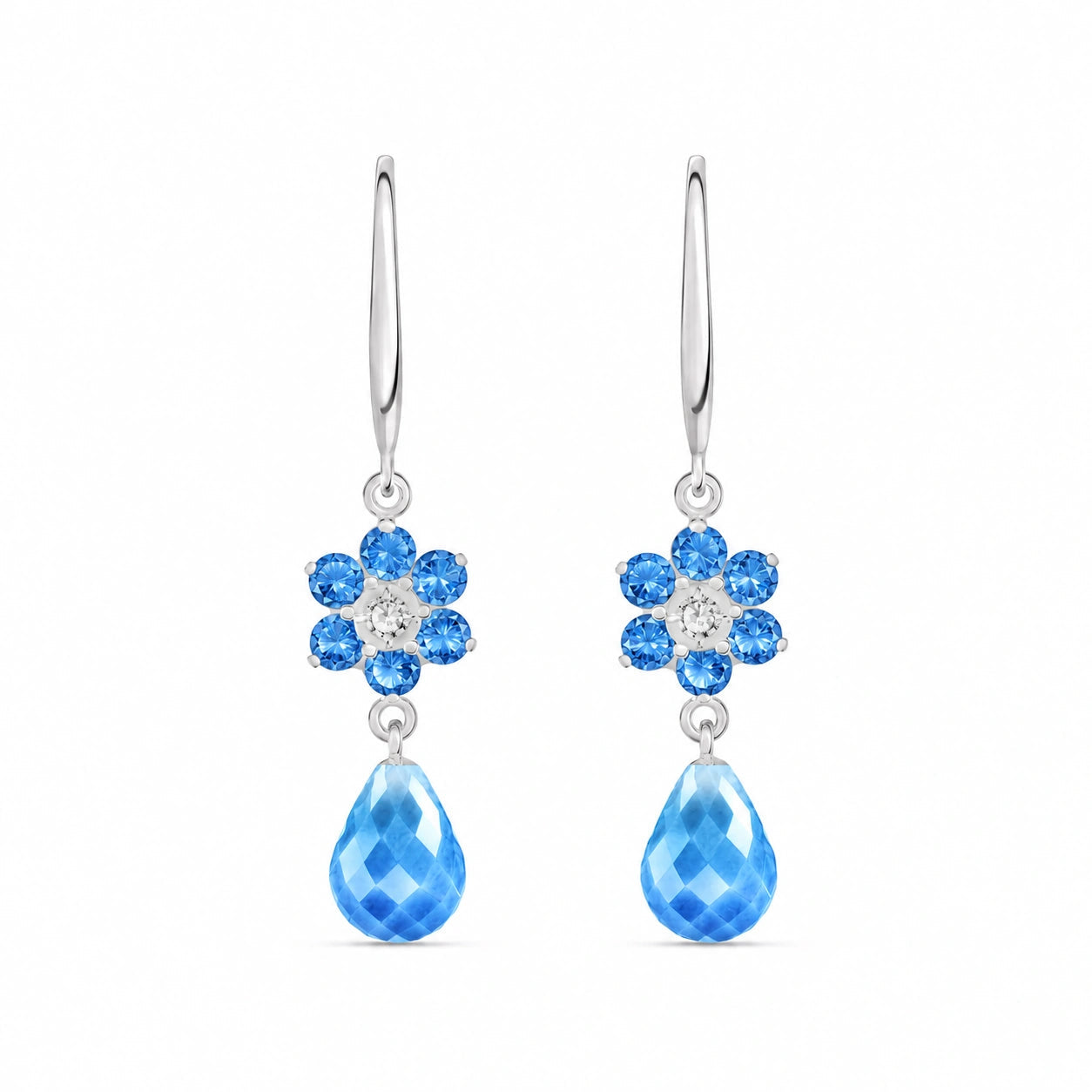 White Gold Diamond & Blue Topaz — Mariabattistina