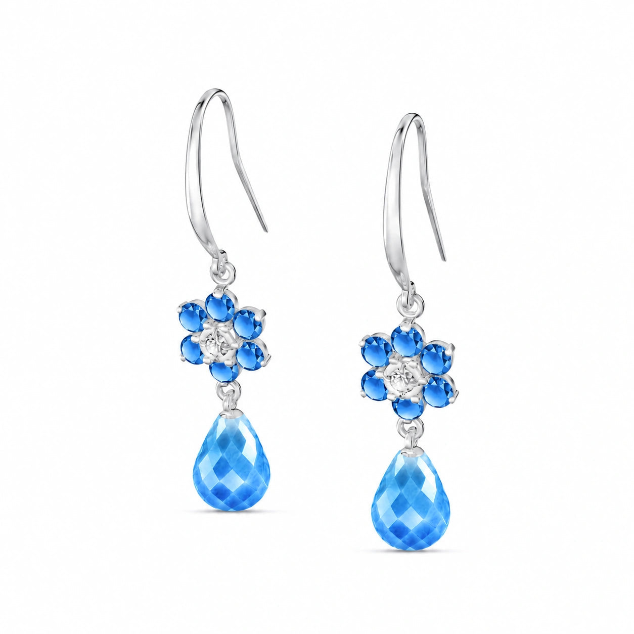 White Gold Diamond & Blue Topaz — Mariabattistina