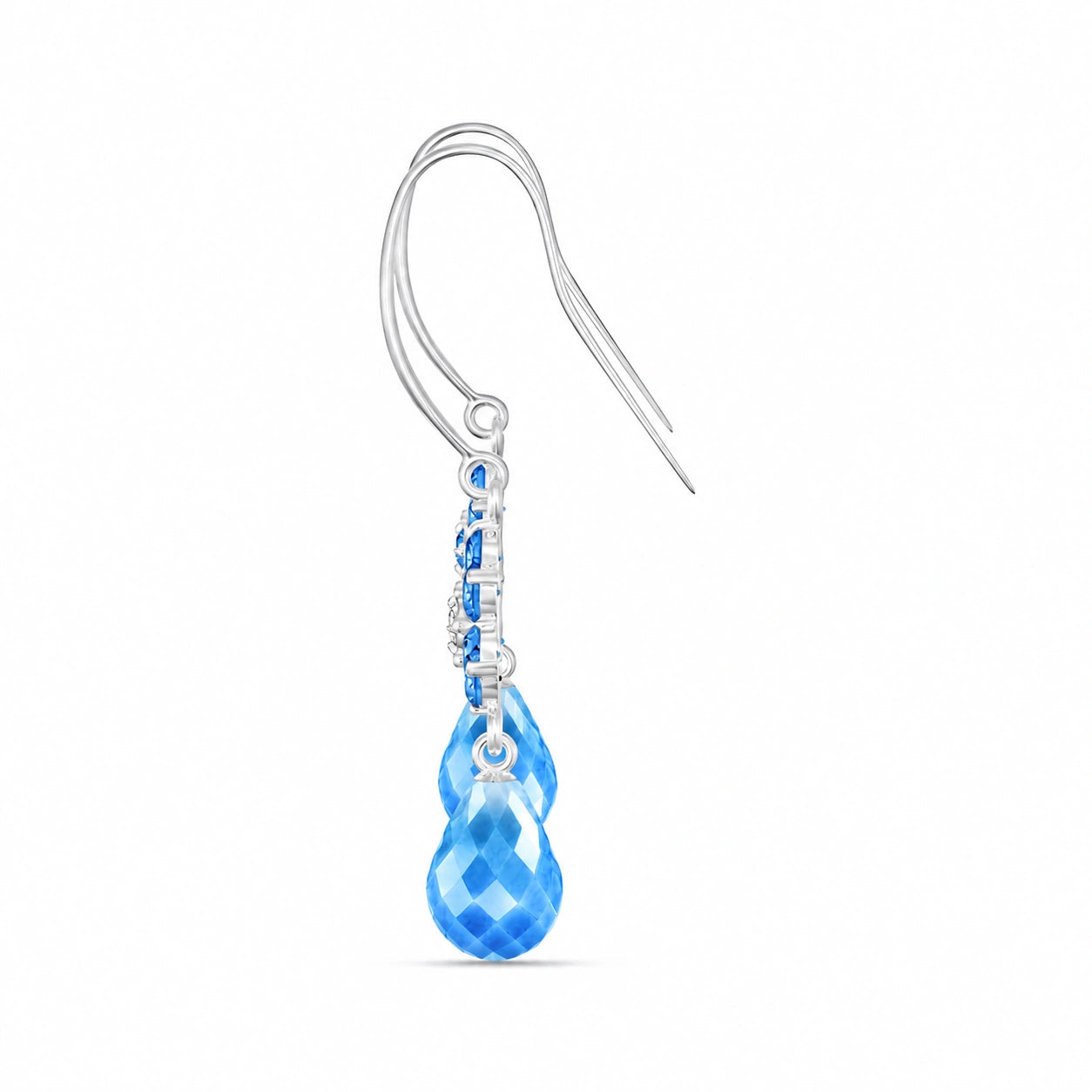 White Gold Diamond & Blue Topaz — Mariabattistina