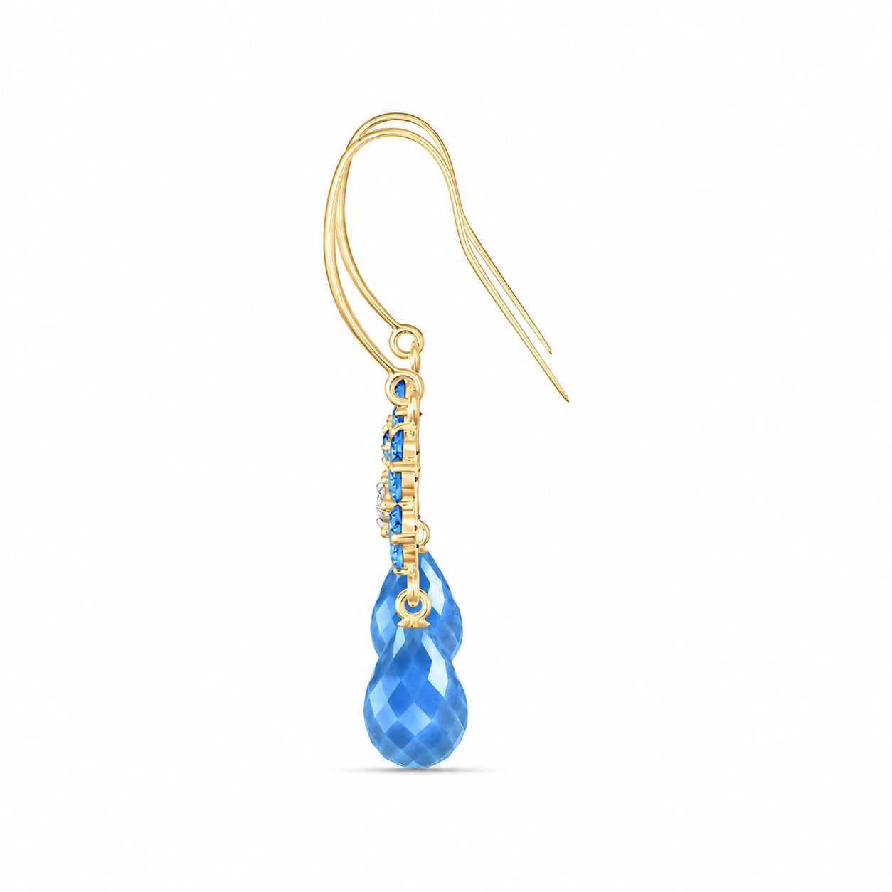 Yellow Gold Diamond & Blue Topaz — Mariabattistina