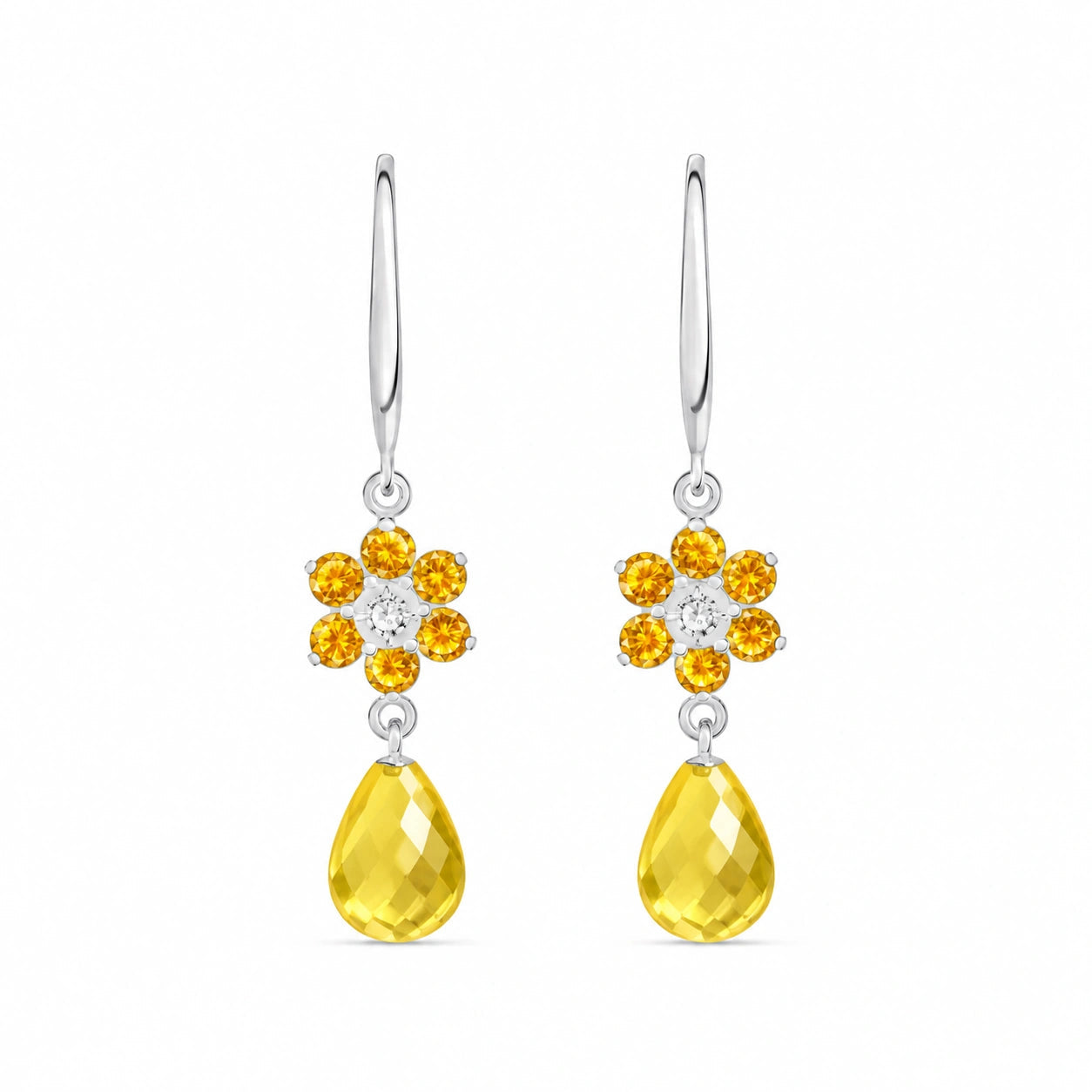 White Gold Diamond & Citrine — Mariabattistina