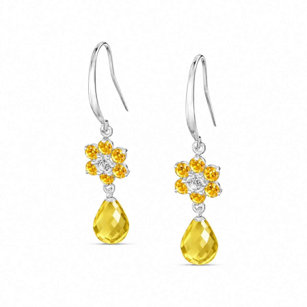 White Gold Diamond & Citrine — Mariabattistina