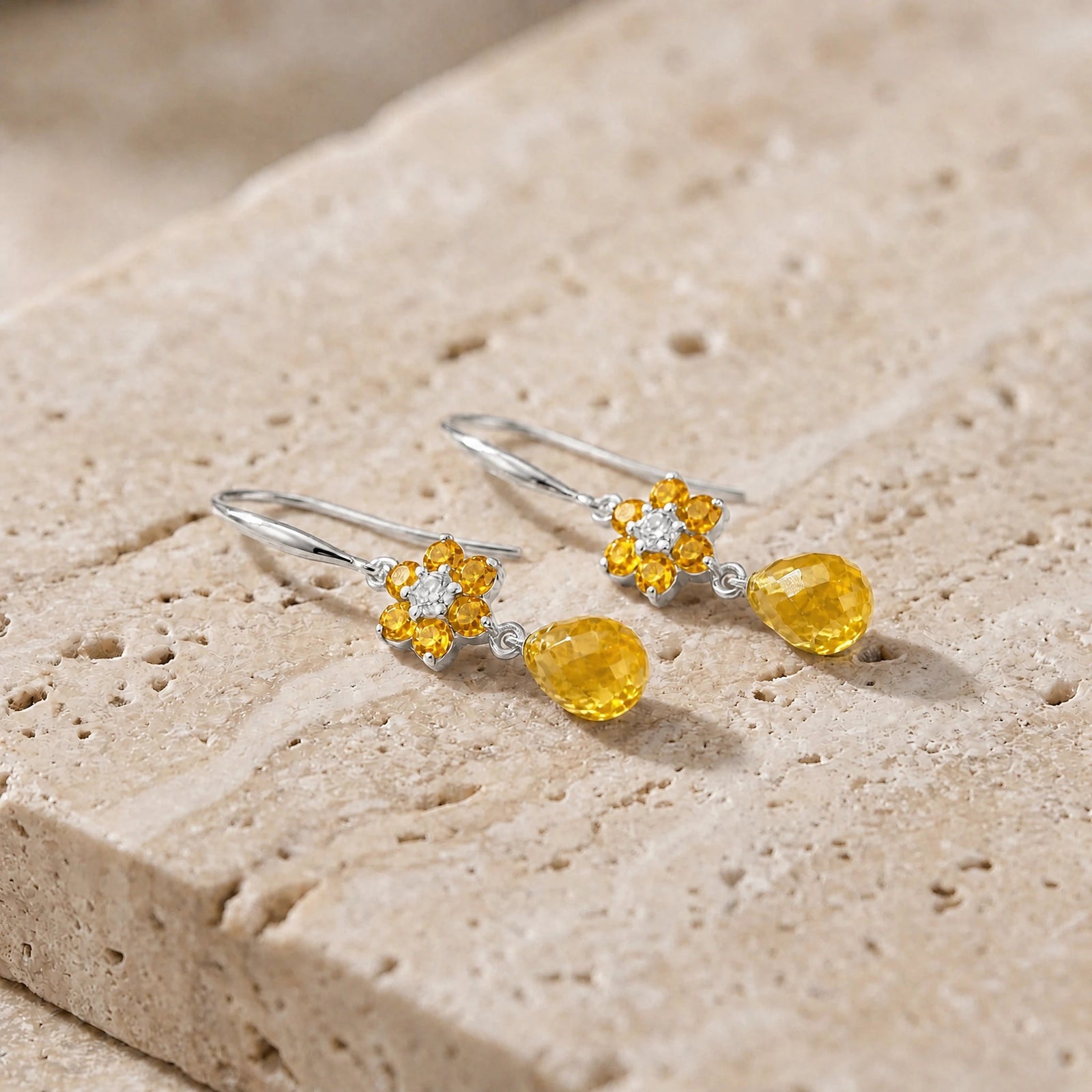 White Gold Diamond & Citrine — Mariabattistina