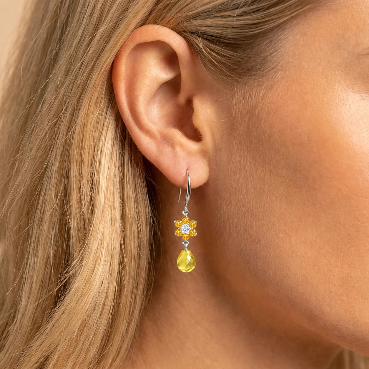 White Gold Diamond & Citrine — Mariabattistina