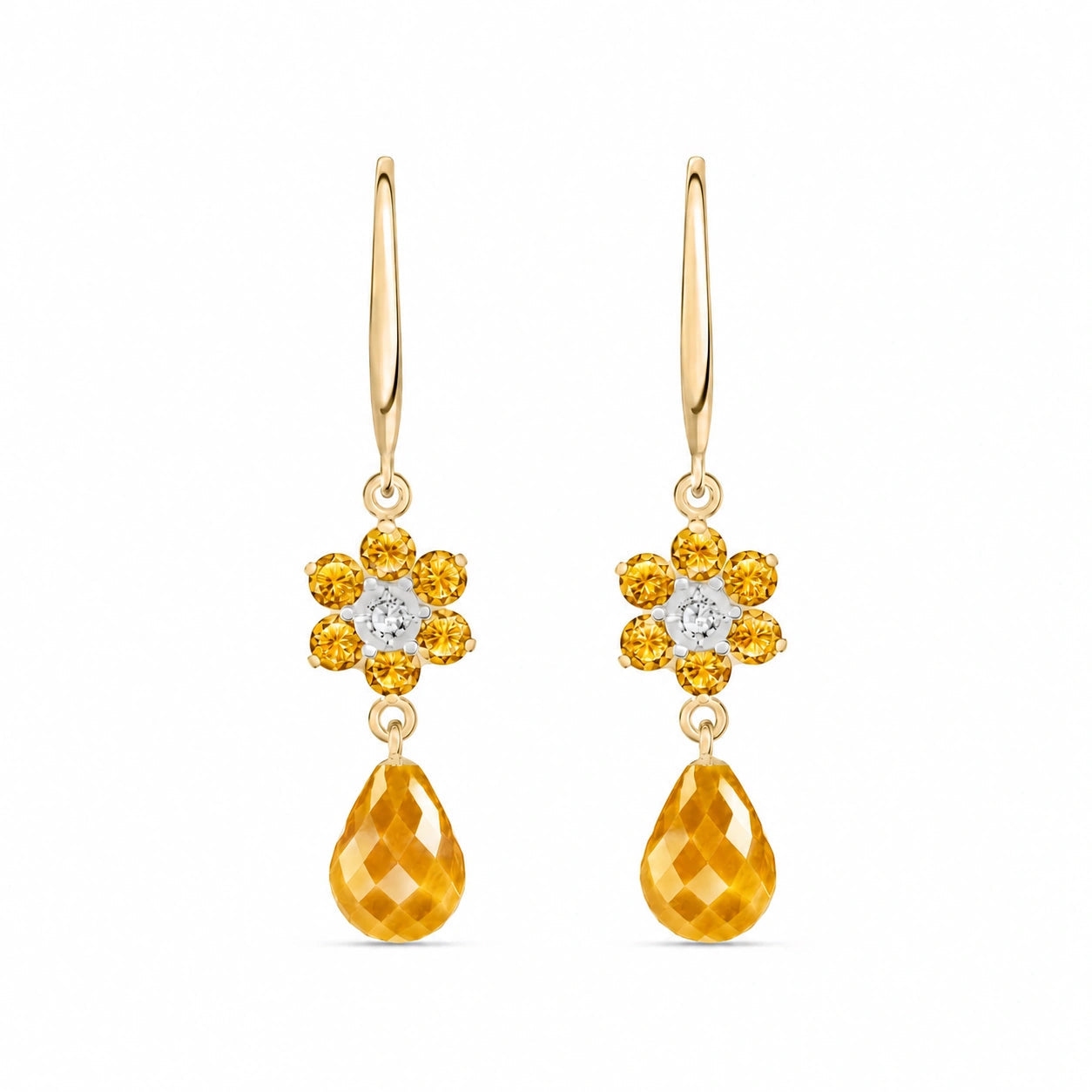 Yellow Gold Diamond & Citrine — Mariabattistina