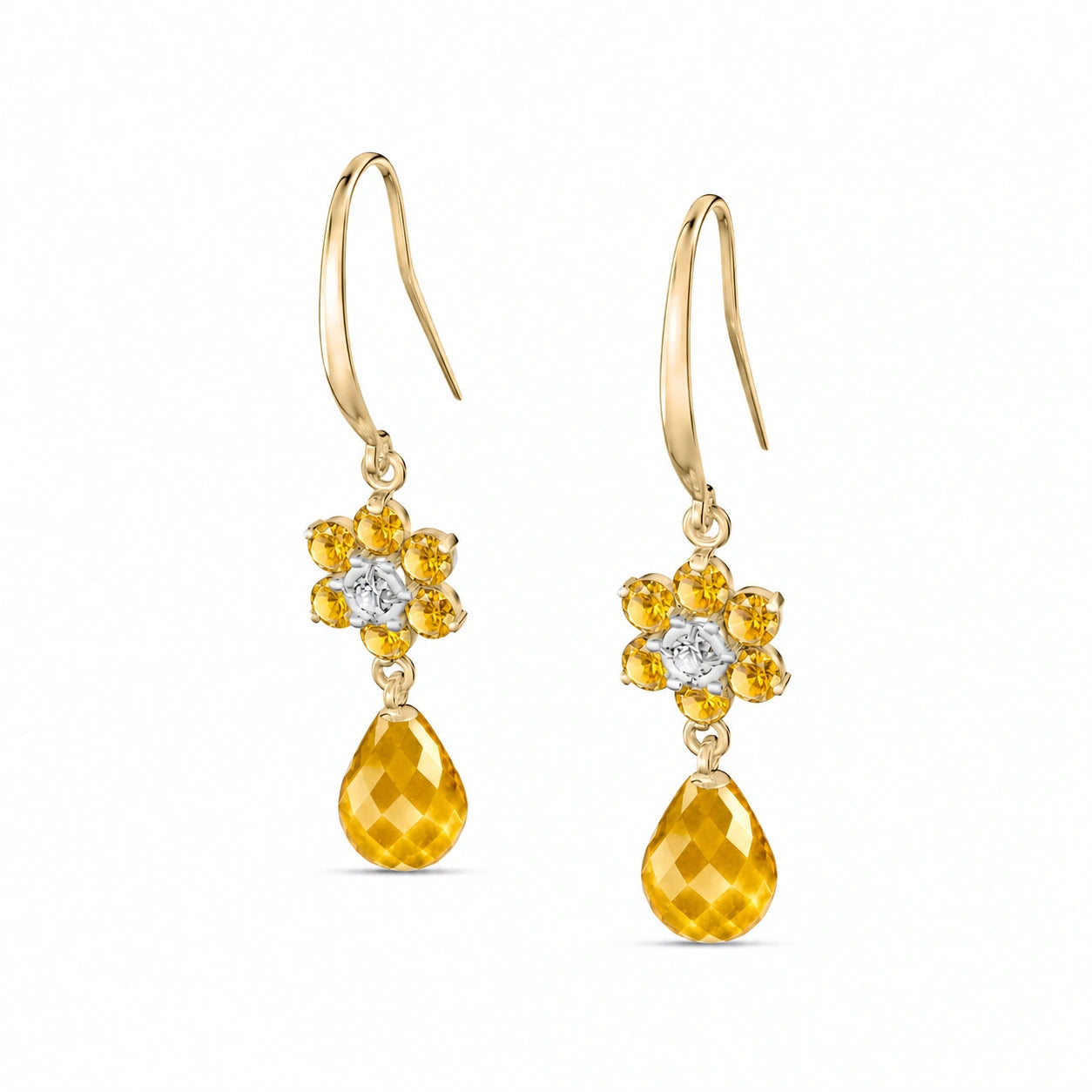 Yellow Gold Diamond & Citrine — Mariabattistina