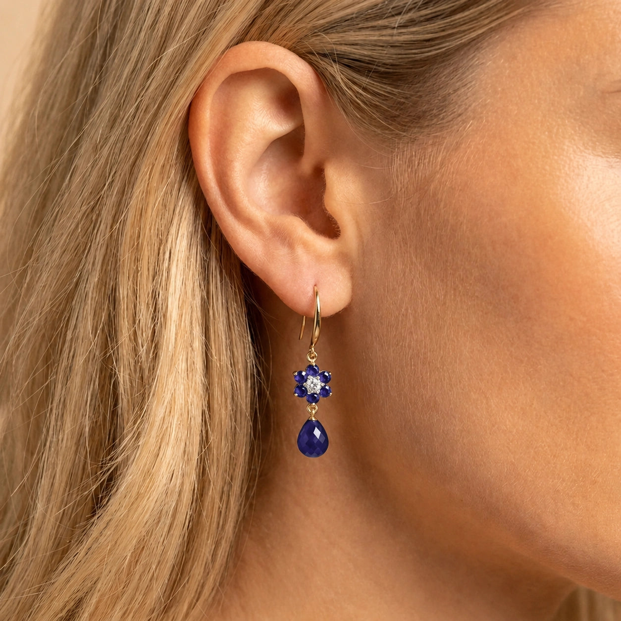 Yellow Gold Diamond & Sapphire — Mariabattistina