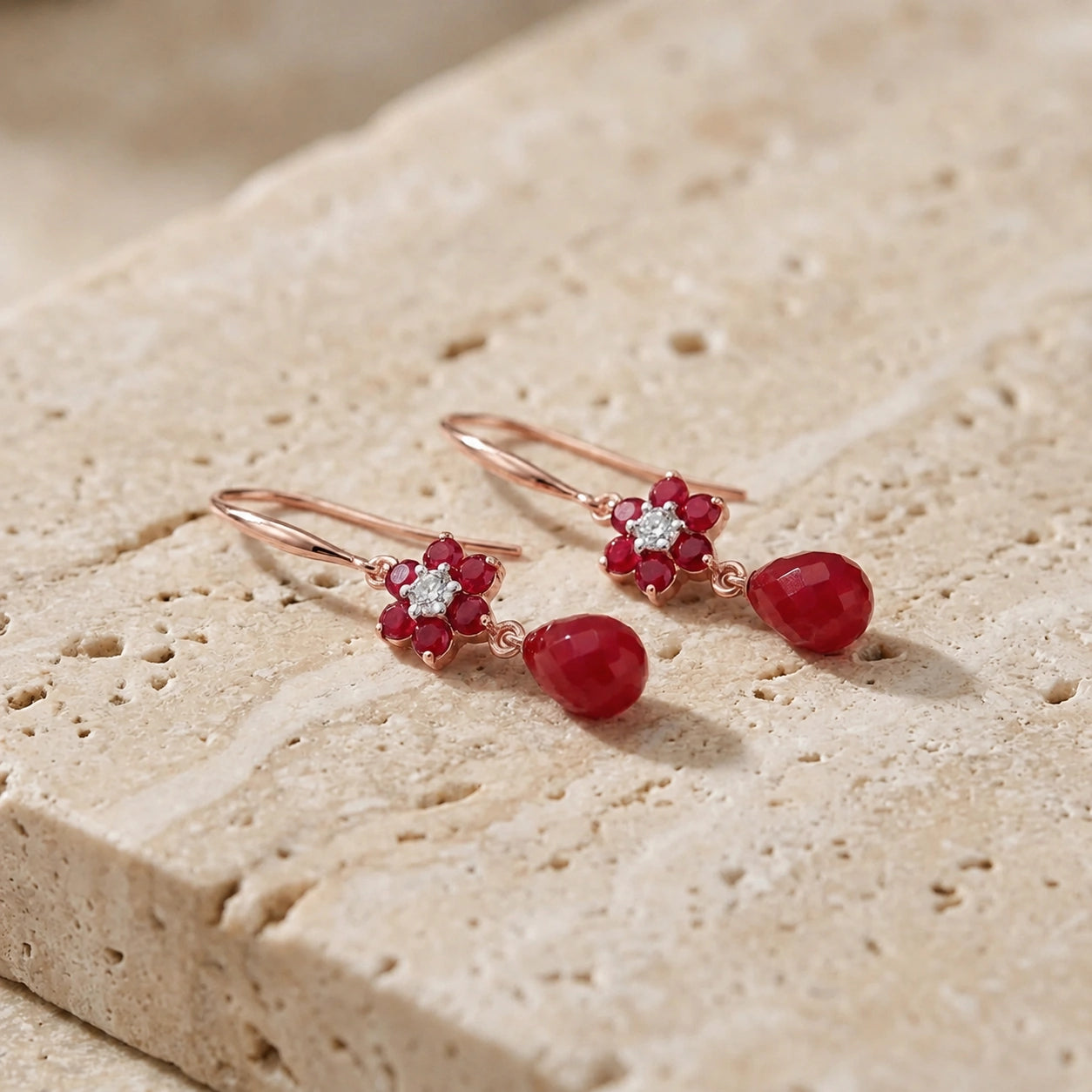 Rose Gold Belle Earrings Amethyst 10K — Giulia