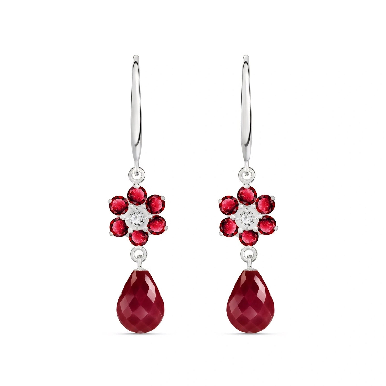 White Gold Belle Earrings Amethyst 10K — Giulia