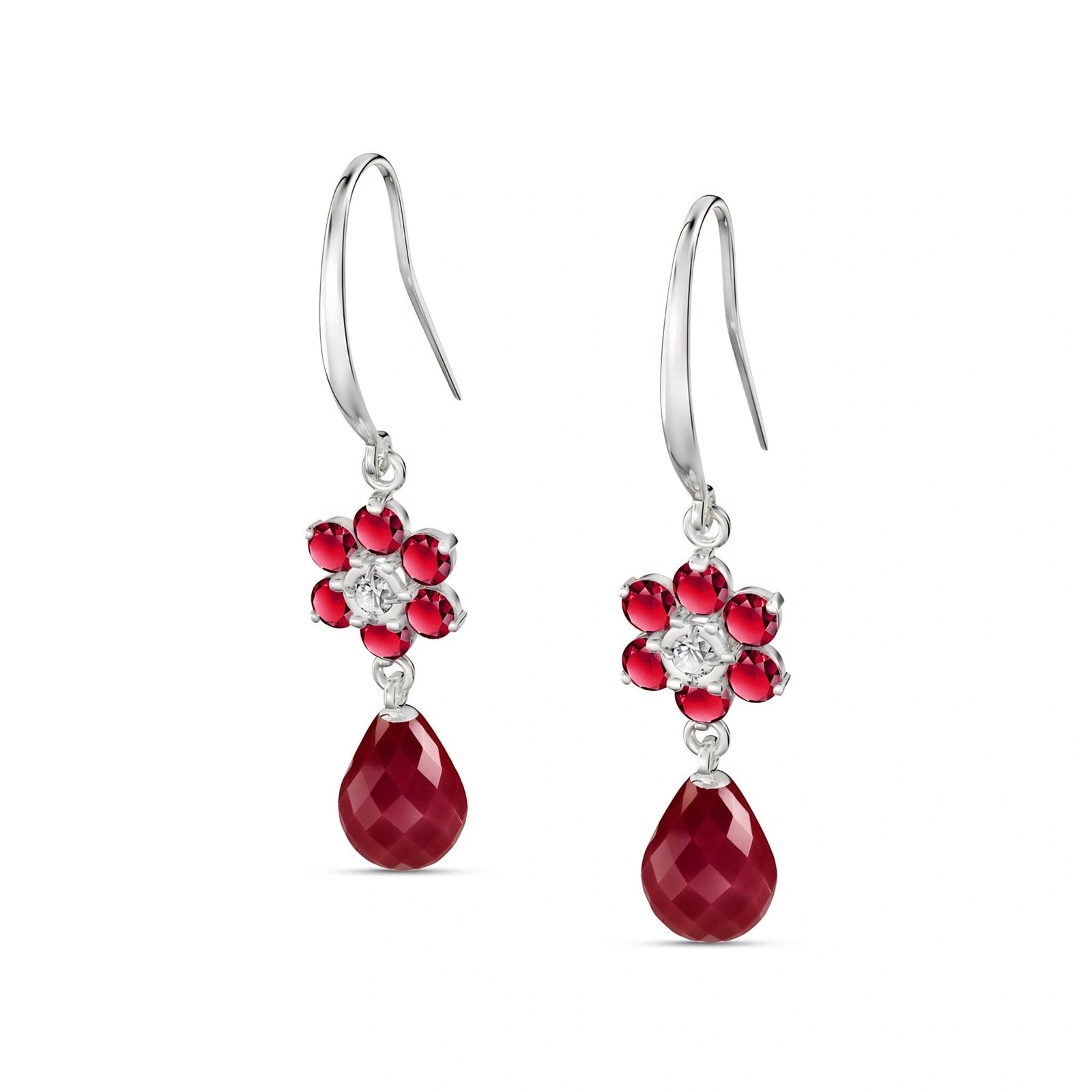 White Gold Belle Earrings Amethyst 10K — Giulia