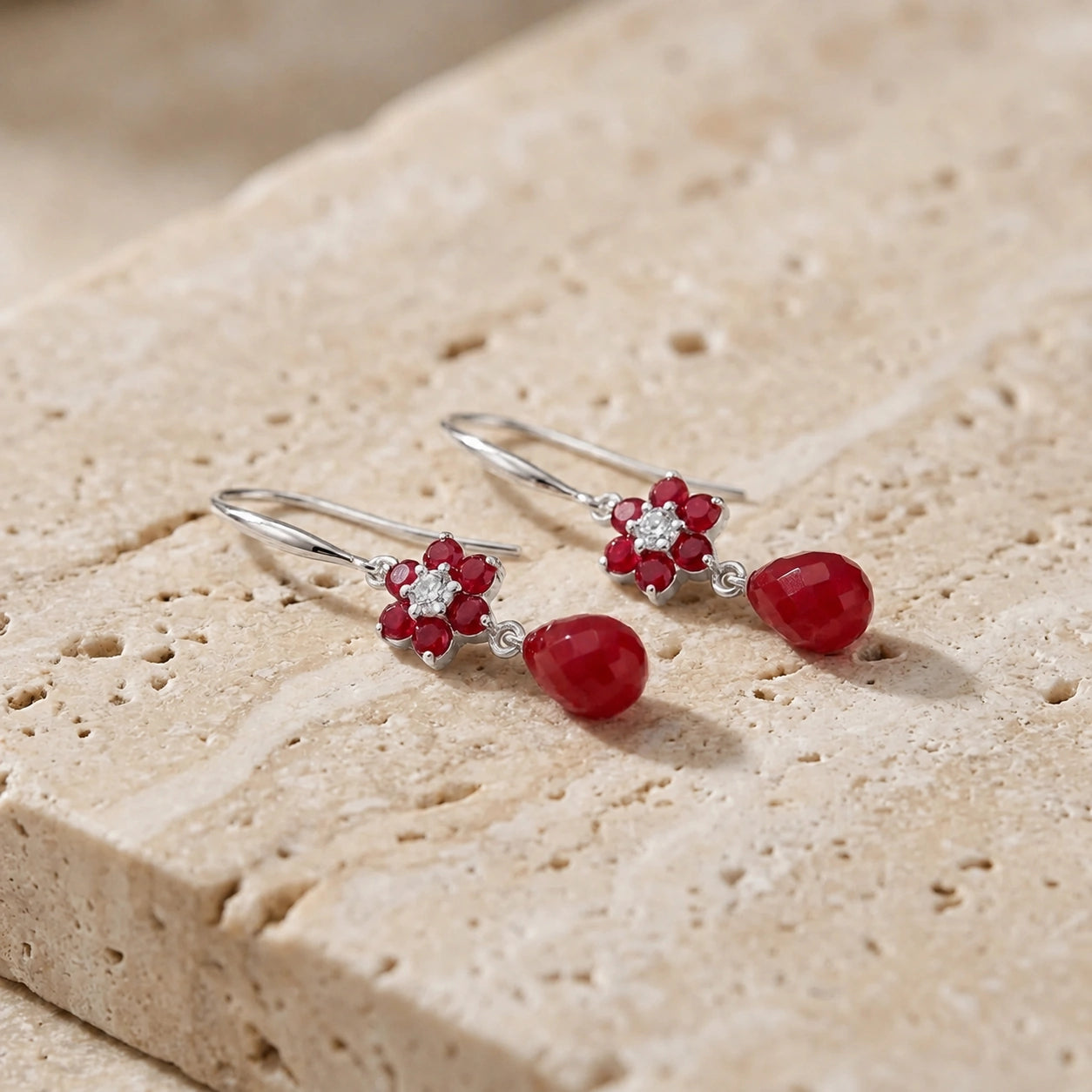 White Gold Belle Earrings Amethyst 10K — Giulia