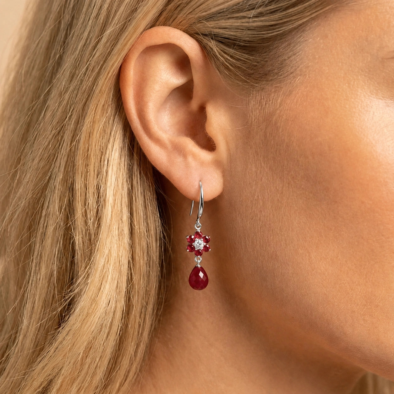 White Gold Belle Earrings Amethyst 10K — Giulia