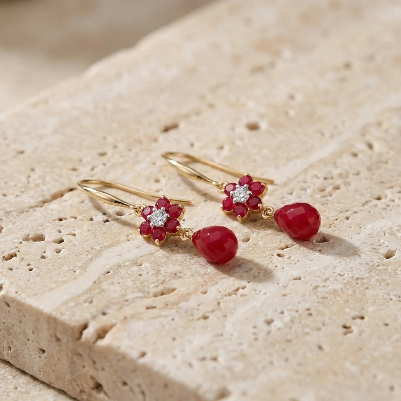 Yellow Gold Belle Earrings Amethyst 10K — Giulia