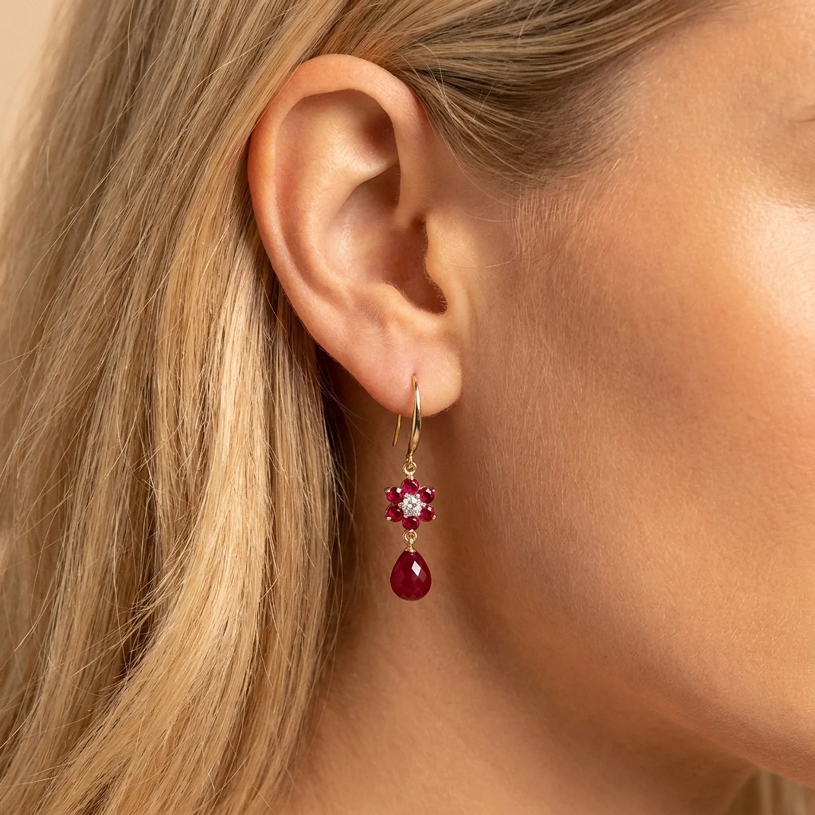 Yellow Gold Belle Earrings Amethyst 10K — Giulia