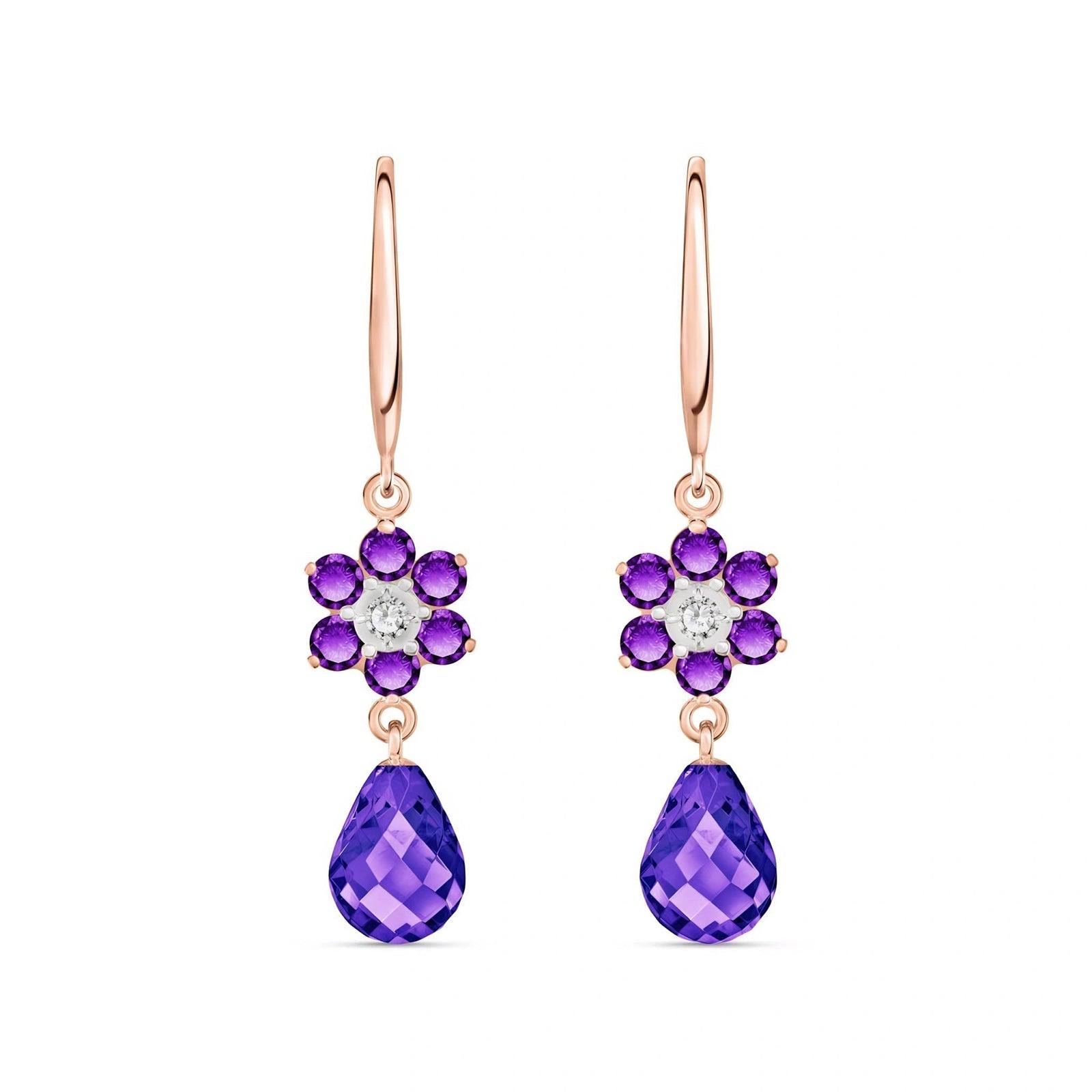 Rose Gold Belle Earrings Garnet 10K — Giulia