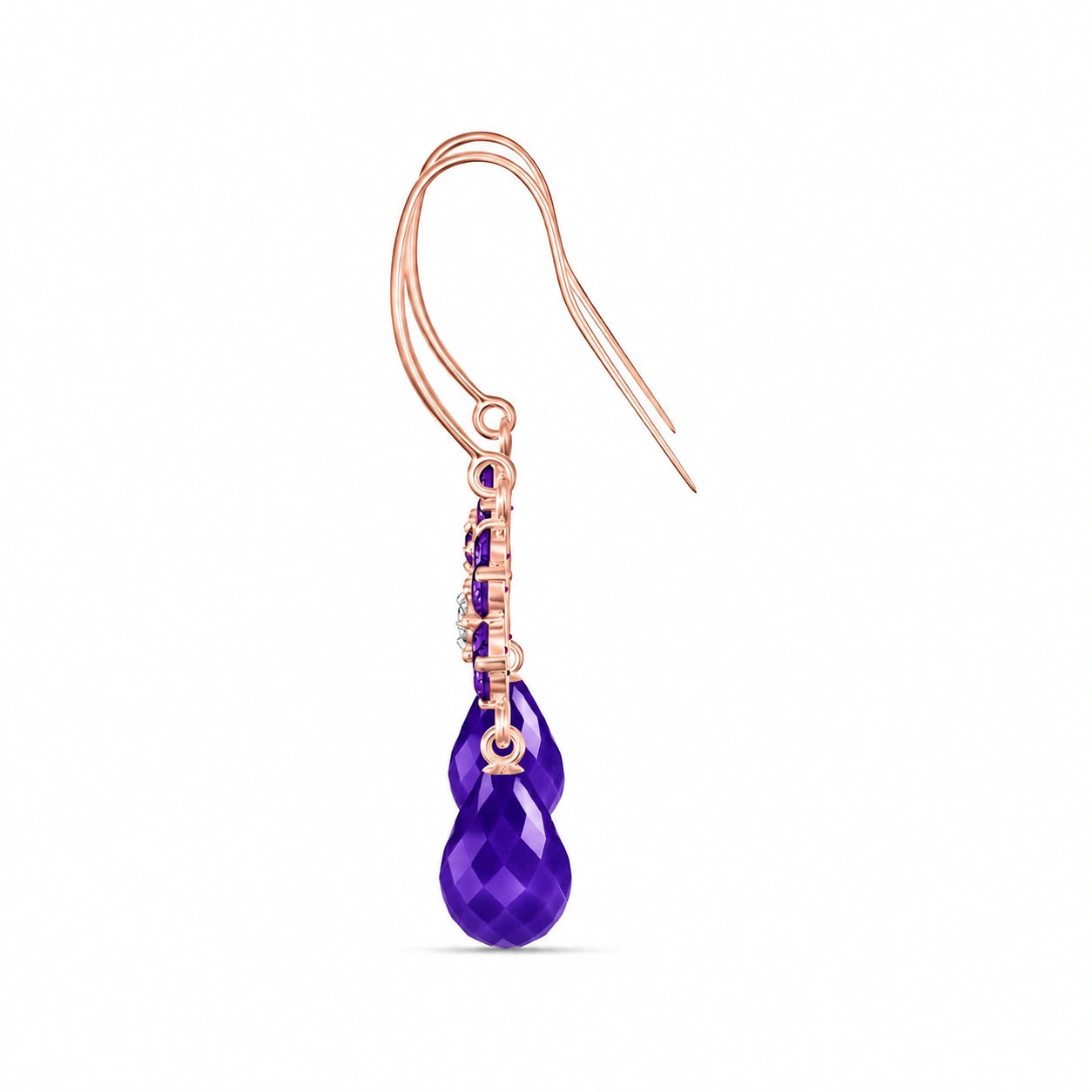 Rose Gold Belle Earrings Garnet 10K — Giulia