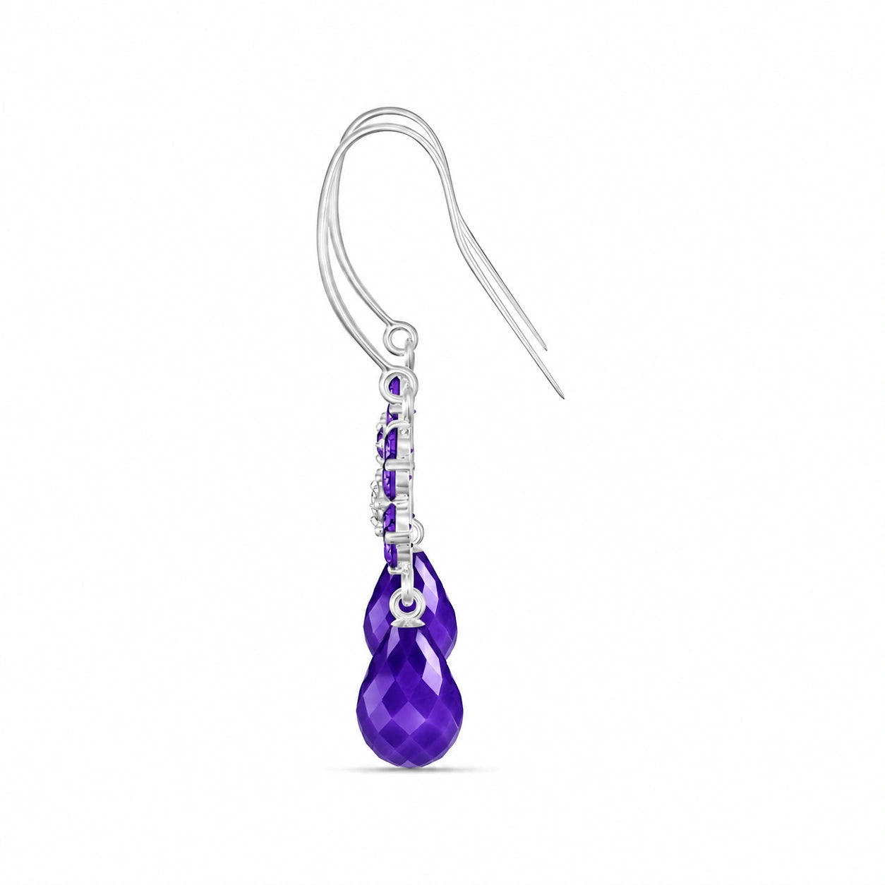 White Gold Belle Earrings Garnet 10K — Giulia