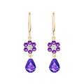 Yellow Gold Belle Earrings Garnet 10K — Giulia