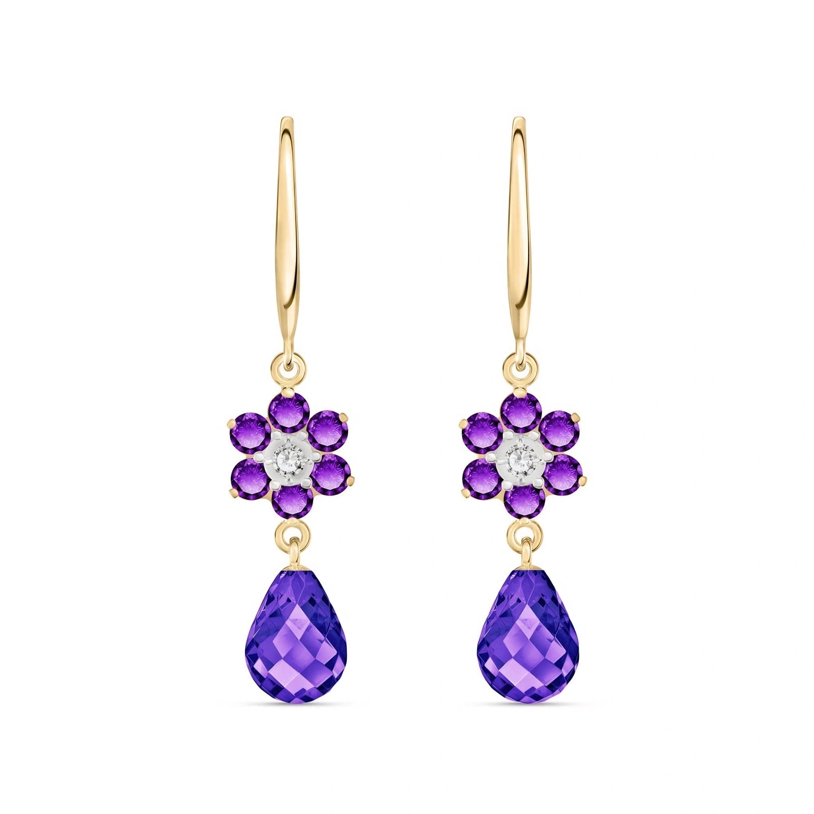 Yellow Gold Belle Earrings Garnet 10K — Giulia