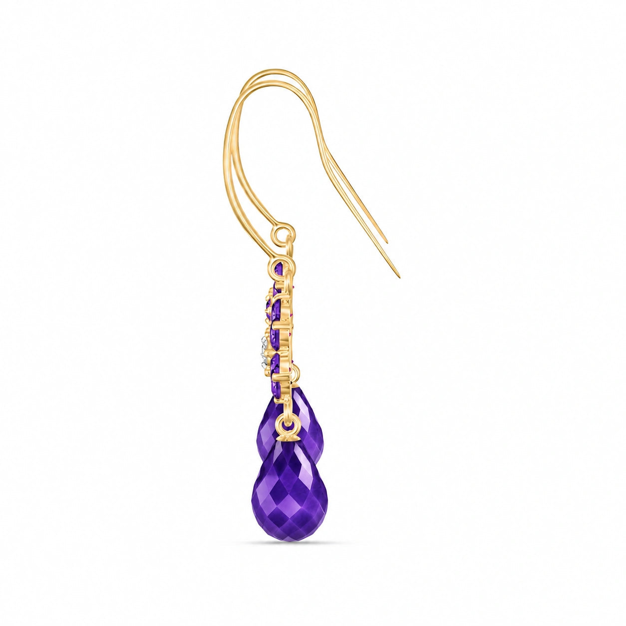 Yellow Gold Belle Earrings Garnet 10K — Giulia