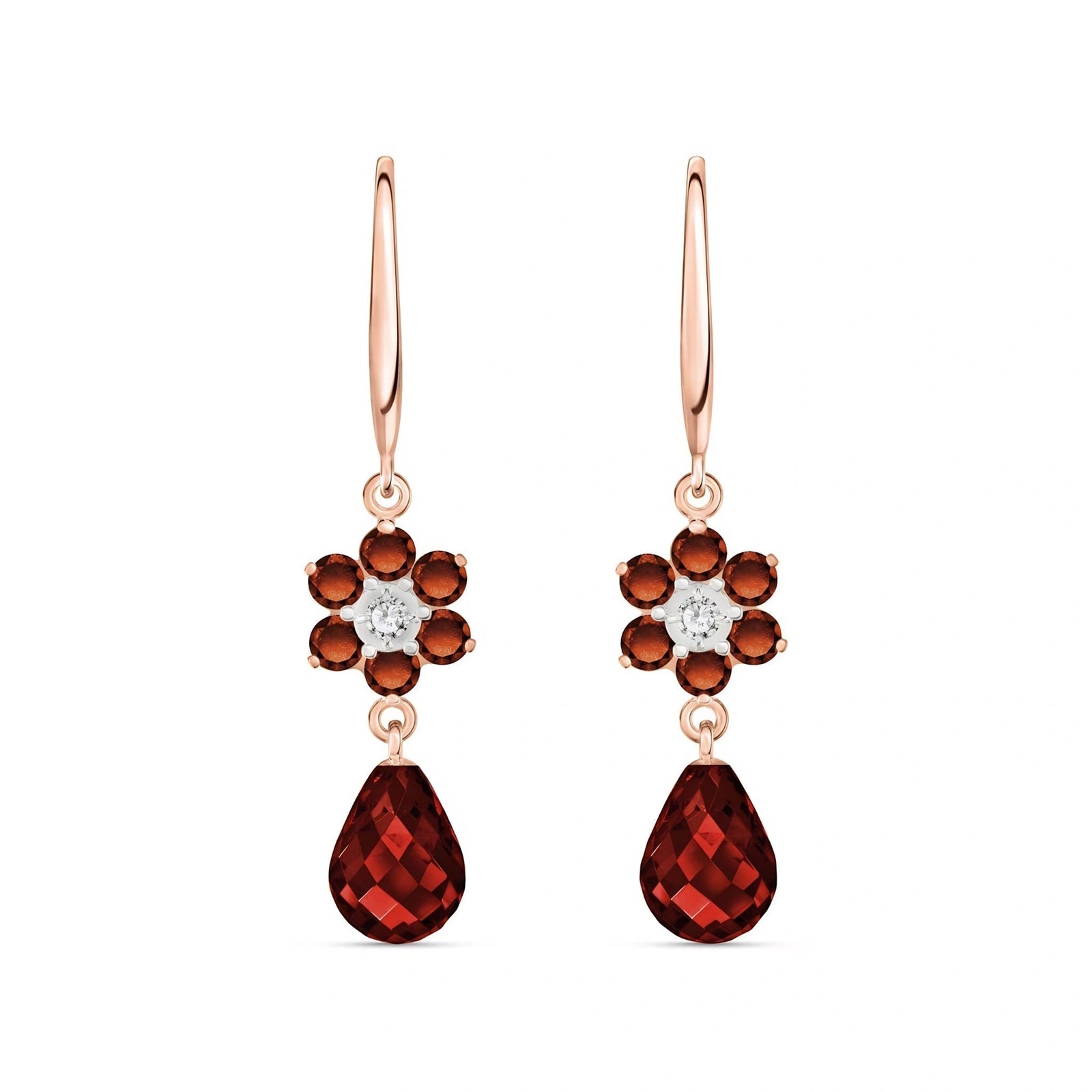 Rose Gold Belle Earrings Multi-Gemstone 10K — Giulia