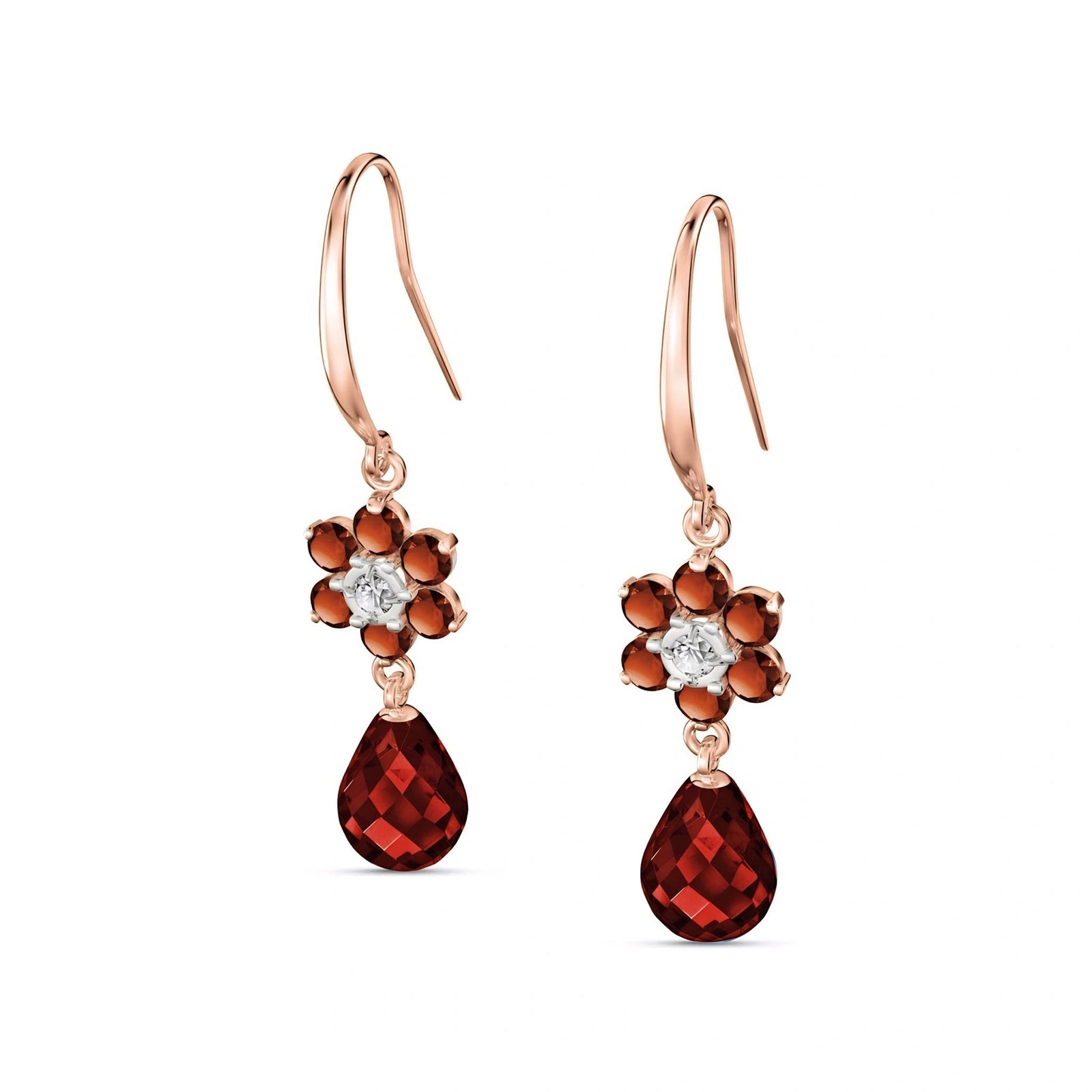 Rose Gold Belle Earrings Multi-Gemstone 10K — Giulia