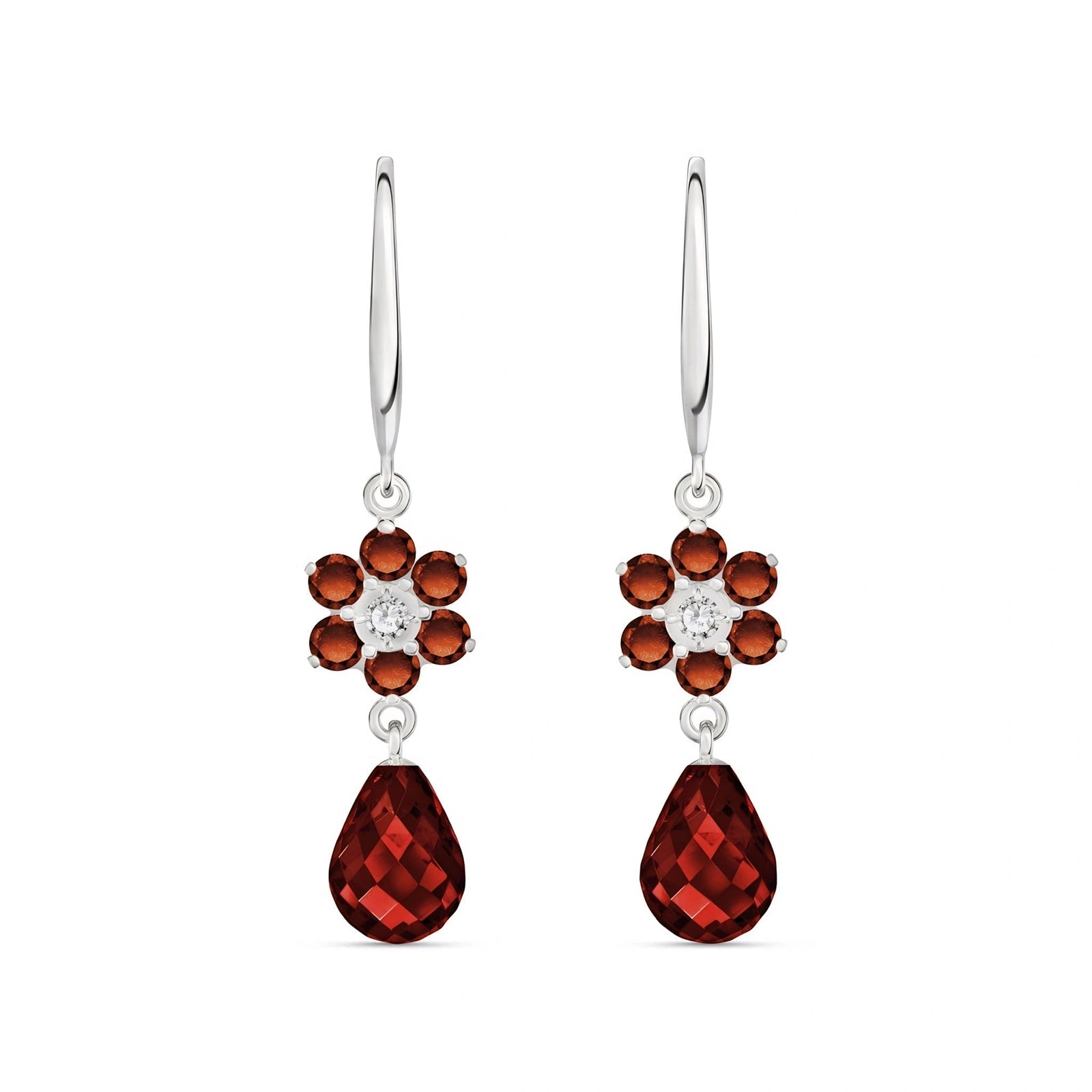 White Gold Belle Earrings Multi-Gemstone 10K — Giulia