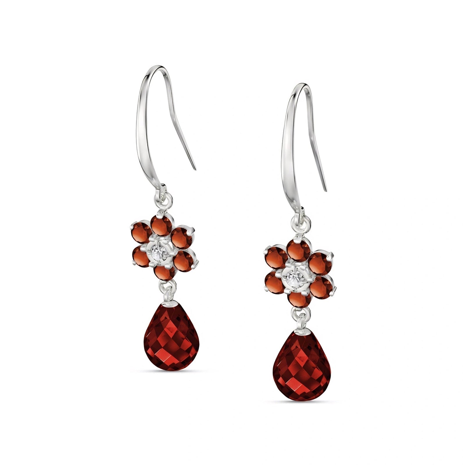 White Gold Belle Earrings Multi-Gemstone 10K — Giulia