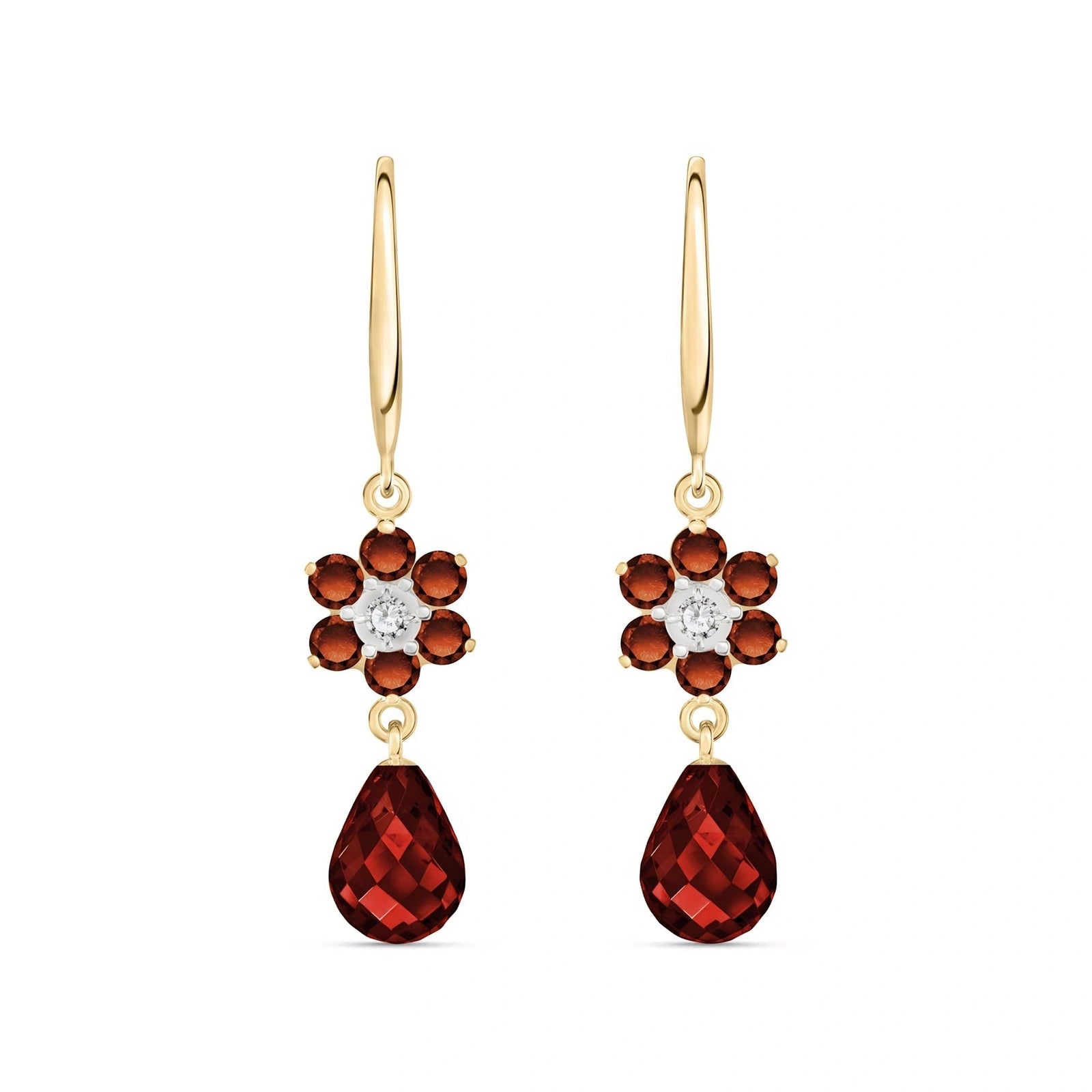 Yellow Gold Belle Earrings Multi-Gemstone 10K — Giulia