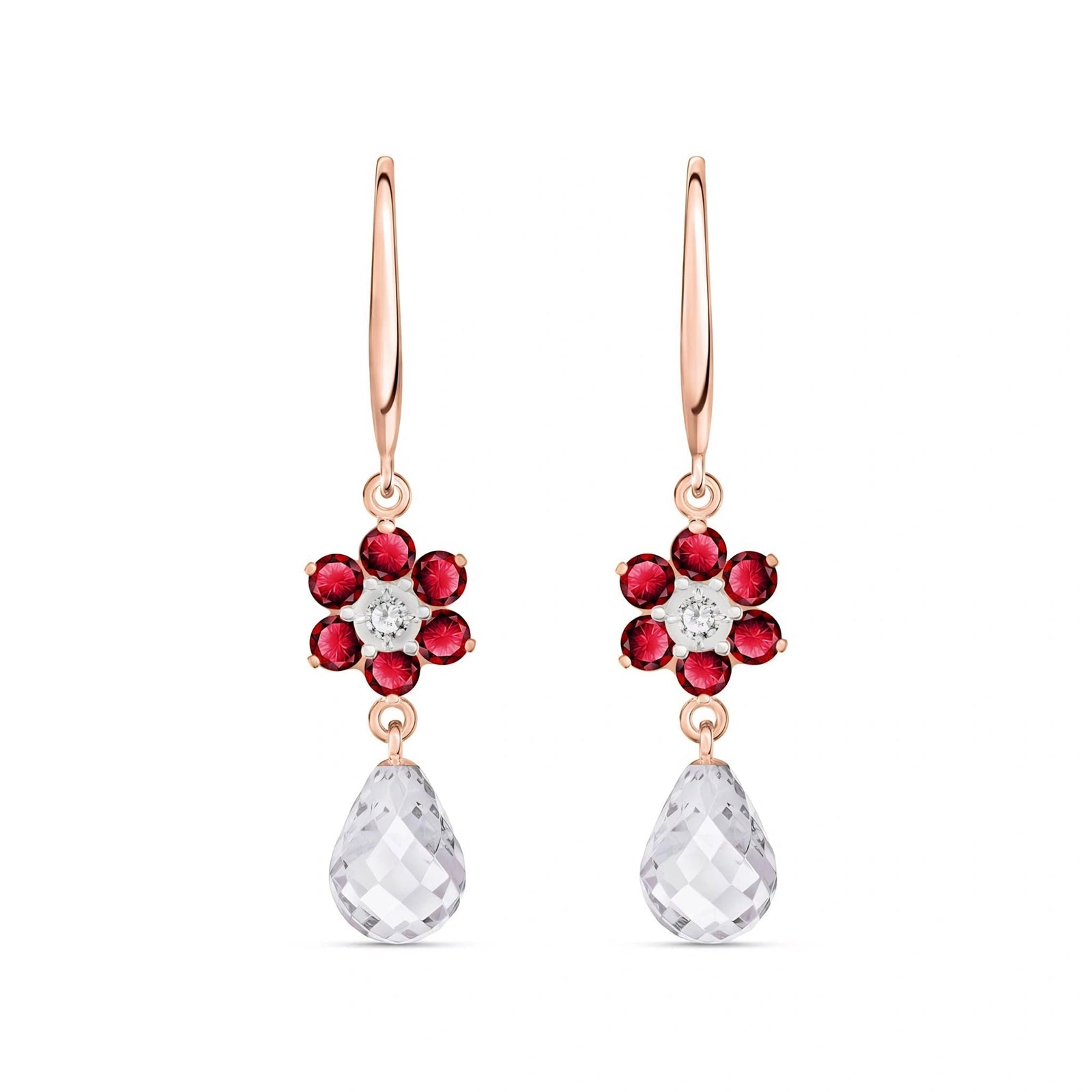 Rose Gold Belle Earrings Ruby 10K — Giulia