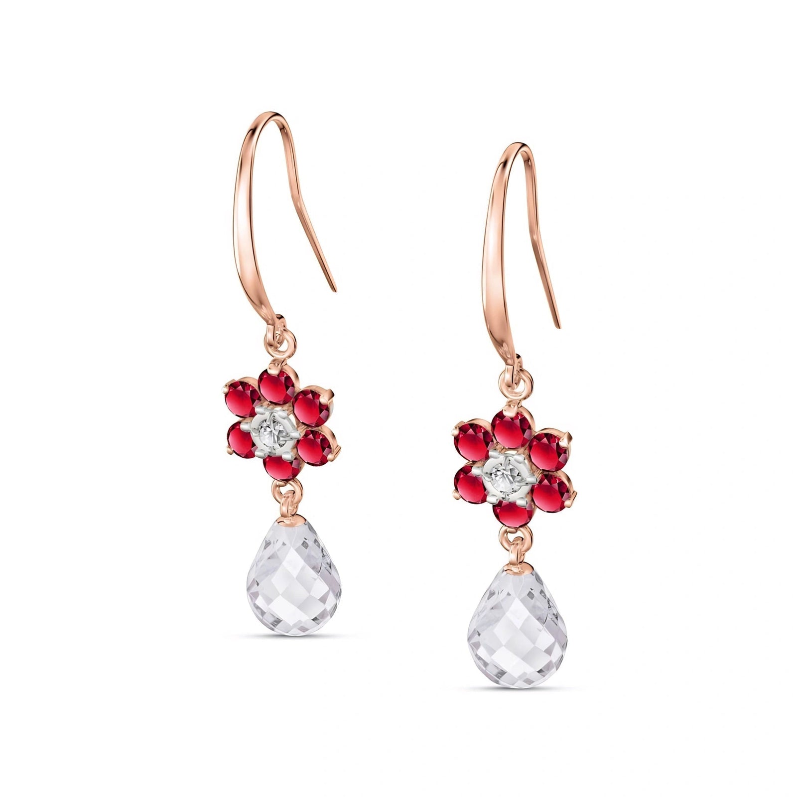 Rose Gold Belle Earrings Ruby 10K — Giulia