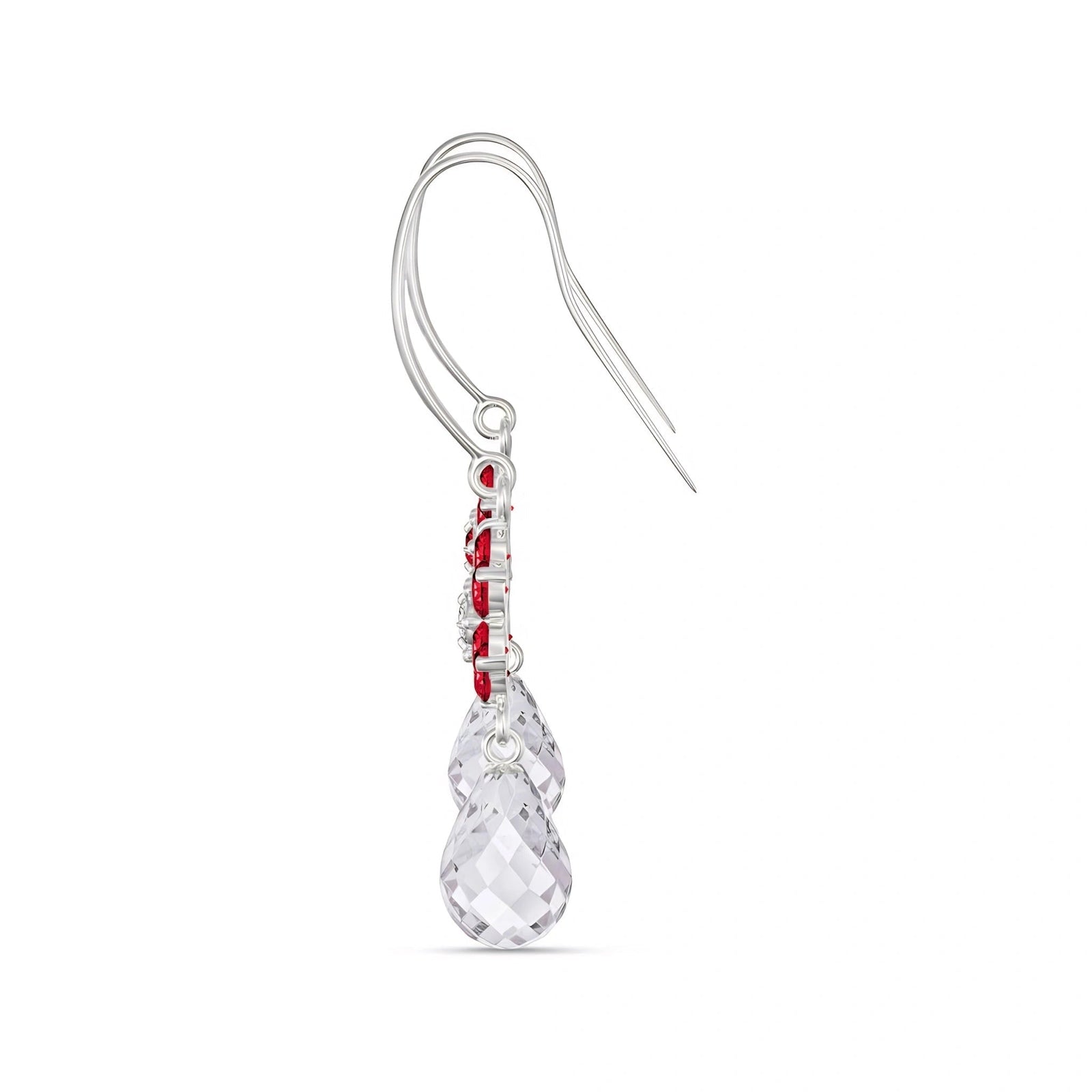 White Gold Belle Earrings Ruby 10K — Giulia