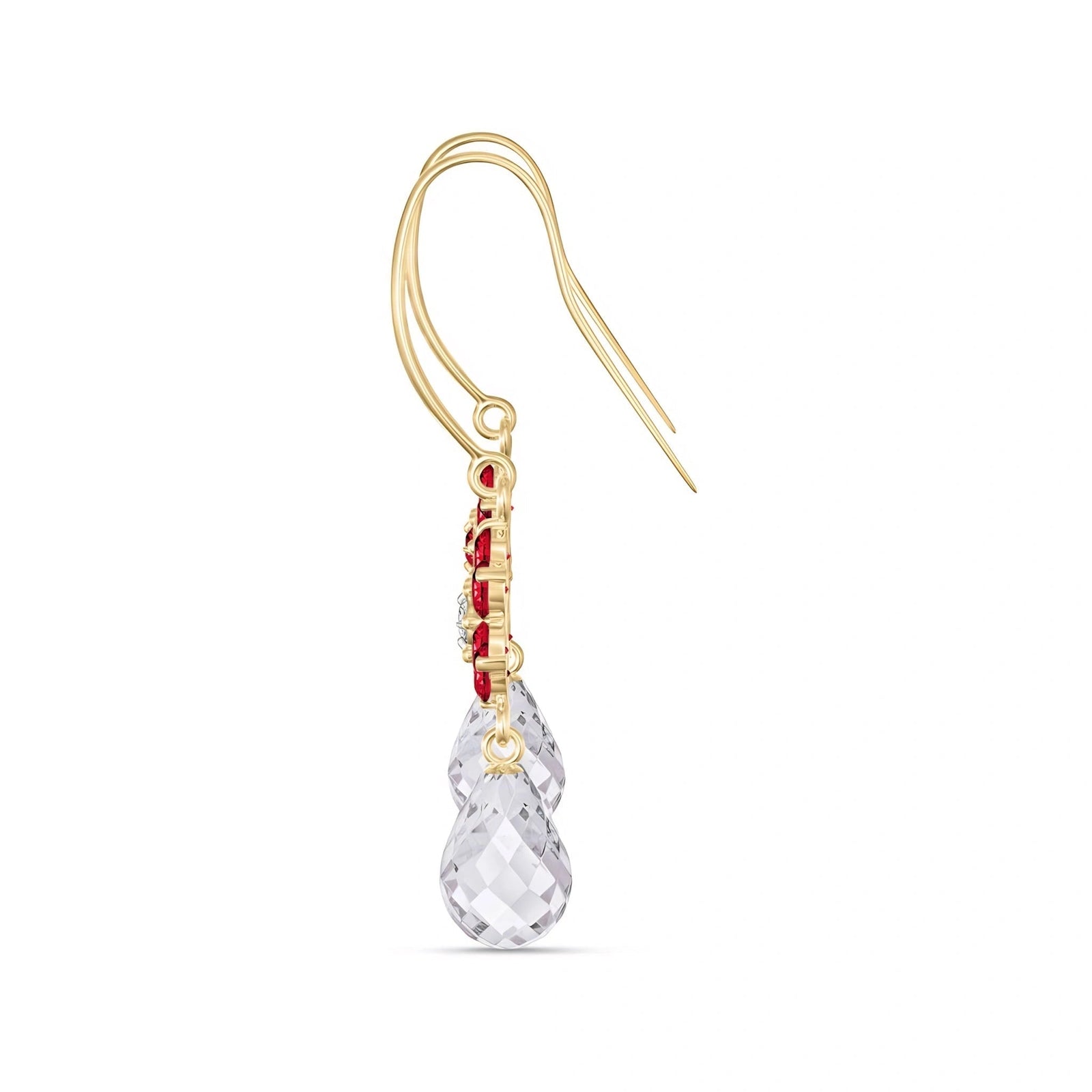Yellow Gold Belle Earrings Ruby 10K — Giulia