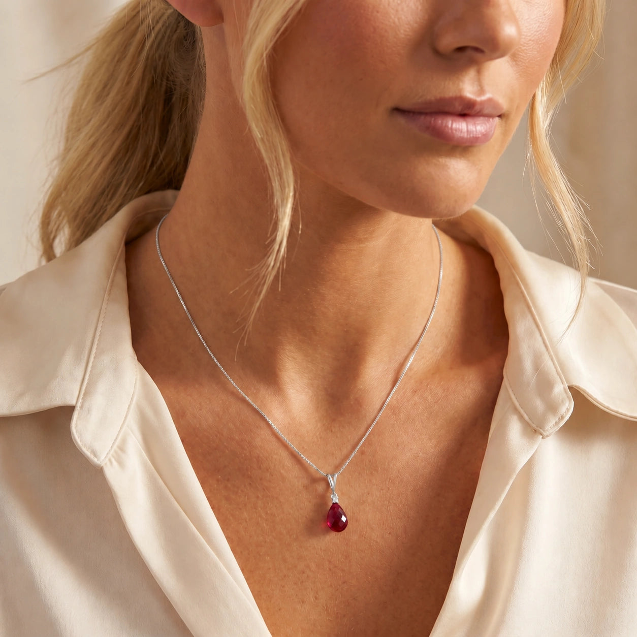 White Gold Diamond & Ruby — Mariabella