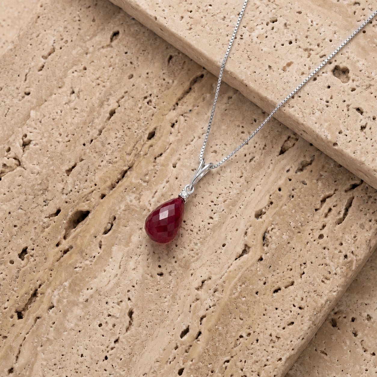 White Gold Diamond & Ruby — Mariabella